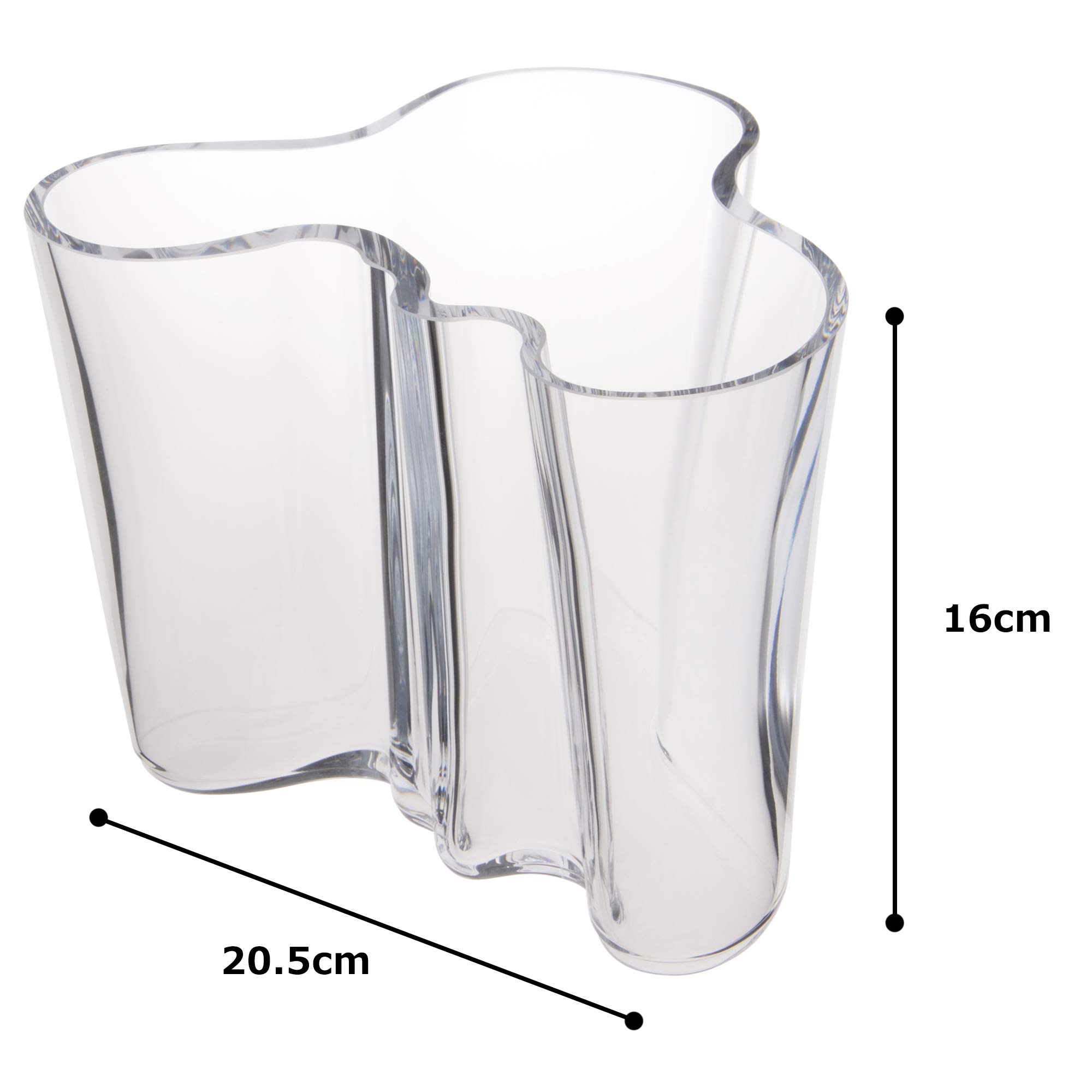 Iittala Alvar Aalto 160mm Clear Glass Vase - Modern Scandinavian Home Decor for Flowers & Centerpieces