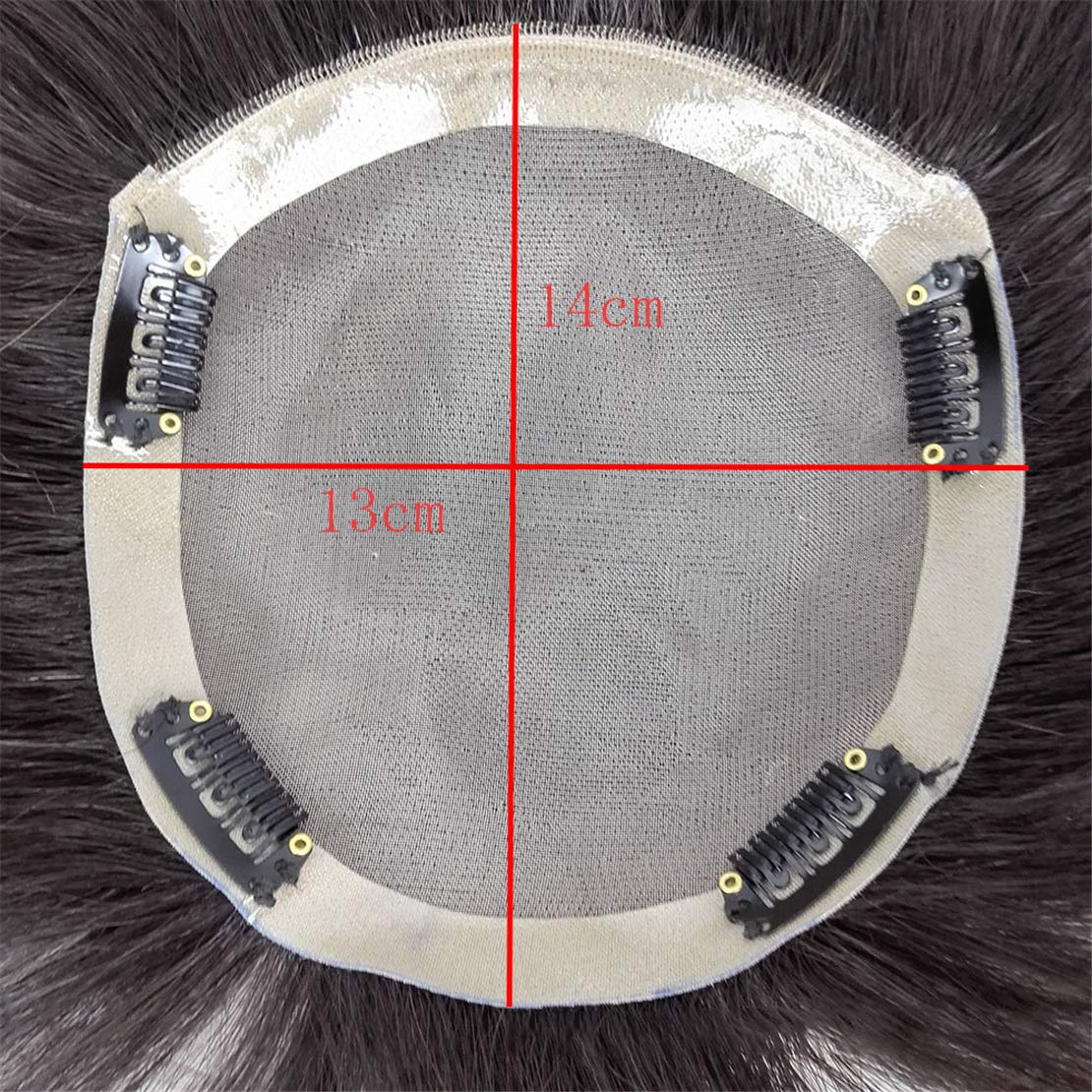 Premium Mono Topper Human Hair Hand Woven Hair Toppers for Women with Thinning Hair - 5