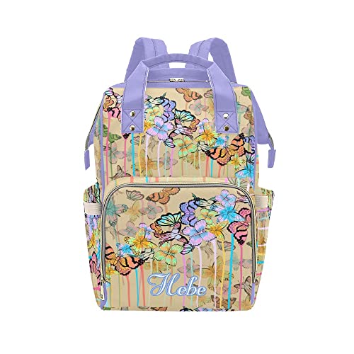 Custom Personalized Watercolor Butterfly Diaper Backpack for Mom - Nursing Baby Bag with Name Embroidery - Stylish Nappy Bag for Travel, Daycare & Everyday Use - Perfect Gift for New Moms & Baby Showers