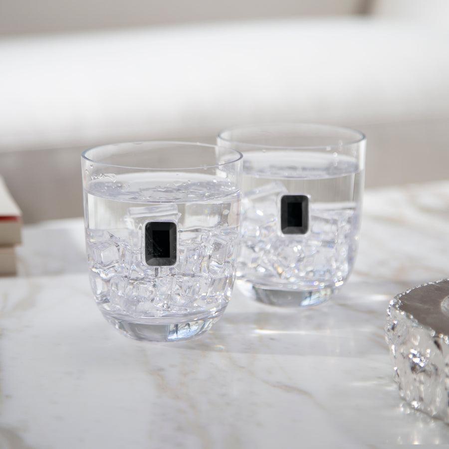 Elevo Double Old Fashioned Whiskey Glasses Set of 2 - Heavy Base Cocktail Glasses for Bourbon, Scotch & Whiskey - Perfect for Home Bar, Gifts & Entertaining