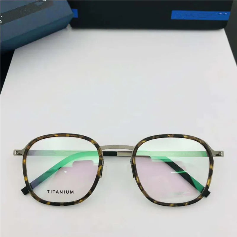 Aimee Unisex Full Rim Square Screwless Titanium Acetate Eyeglasses 9781 - Lightweight Durable Frame for Reading, Work & Everyday Use