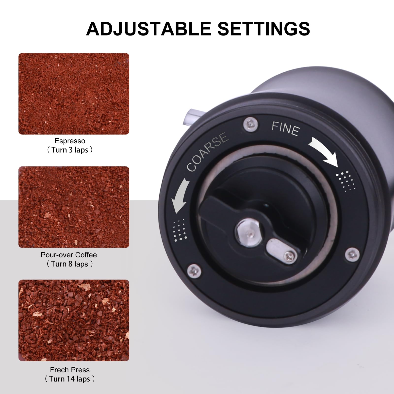 Premium Manual Coffee Grinder - Foldable Stainless Steel Hand Crank Coffee Bean Mill with Adjustable Ceramic Burr for Espresso, French Press & Pour Over - Perfect for Home, Camping, Travel & Gifts - Compact & Portable Coffee Accessory for Coffee Lovers