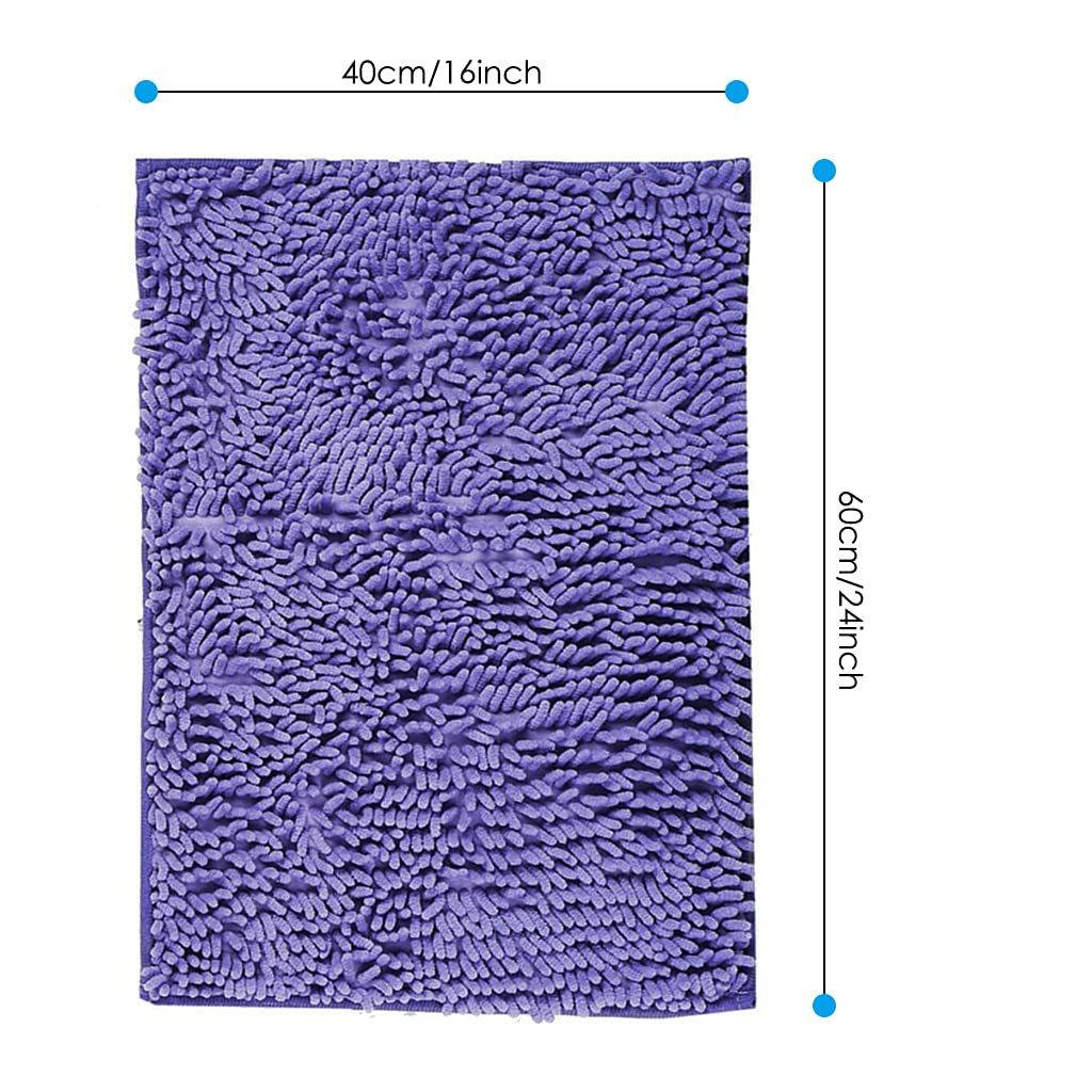 Soft Chenille Bathroom Rugs 16x24 Inches - Super Absorbent Non-Slip Shaggy Bath Mat for Tub, Shower & Bathroom Floors | Machine Washable, Extra Thick & Plush - Perfect for Cozy Bathroom Decor & Wet Area Safety
