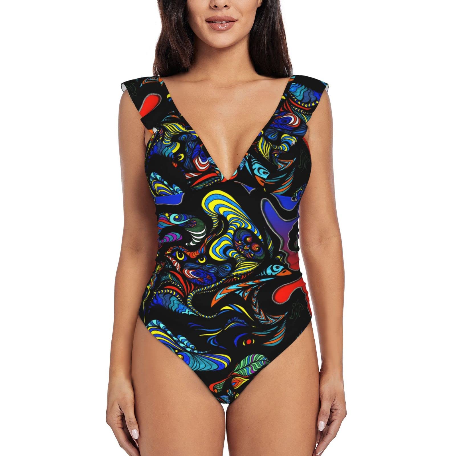 Aiyoolee Women's Cheeky One Piece Swimsuit - Athletic Training Swimwear with Ruffles for Pool, Beach & Water Sports | Comfortable & Stylish Swim Suit for Women