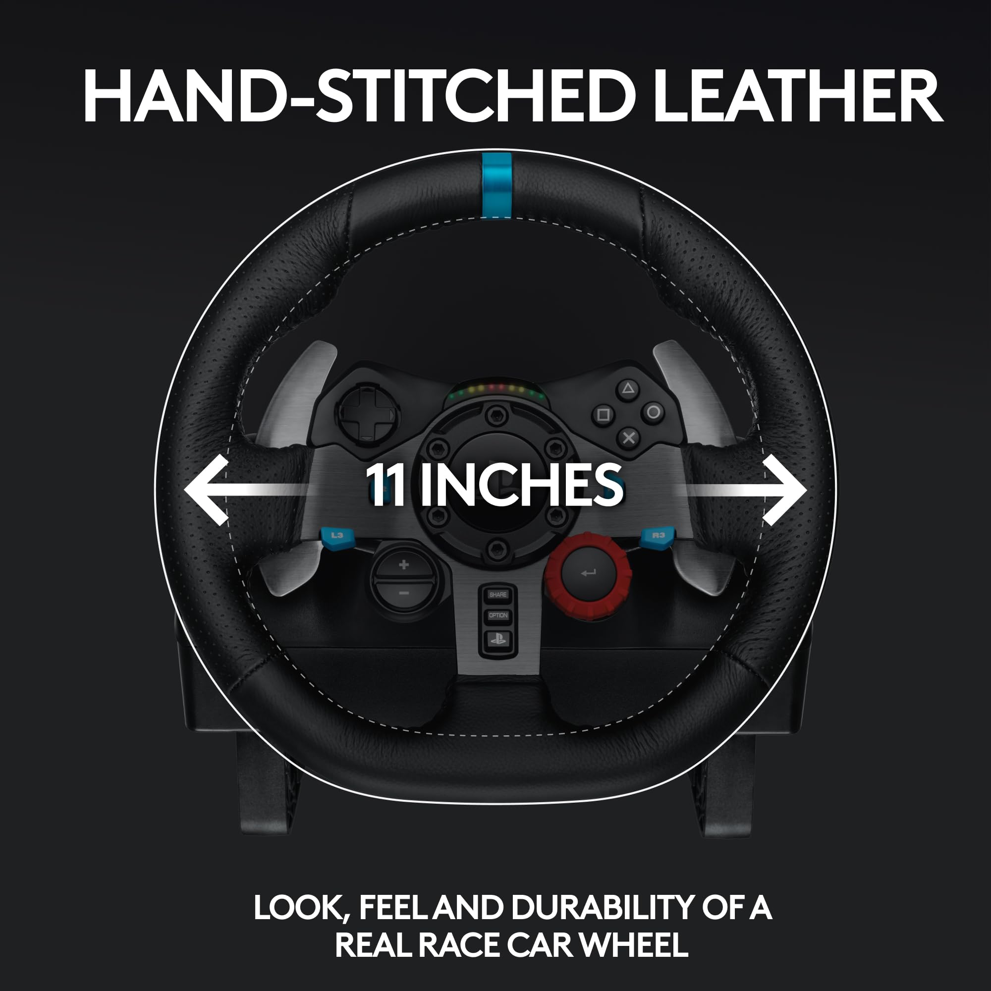 Logitech G29 Driving Force Racing Wheel & Pedals - Force Feedback, Stainless Steel Paddles, Leather Cover for PS5/PS4/PC/Mac - Black | Realistic Sim Racing for Gran Turismo, Forza, F1 Games