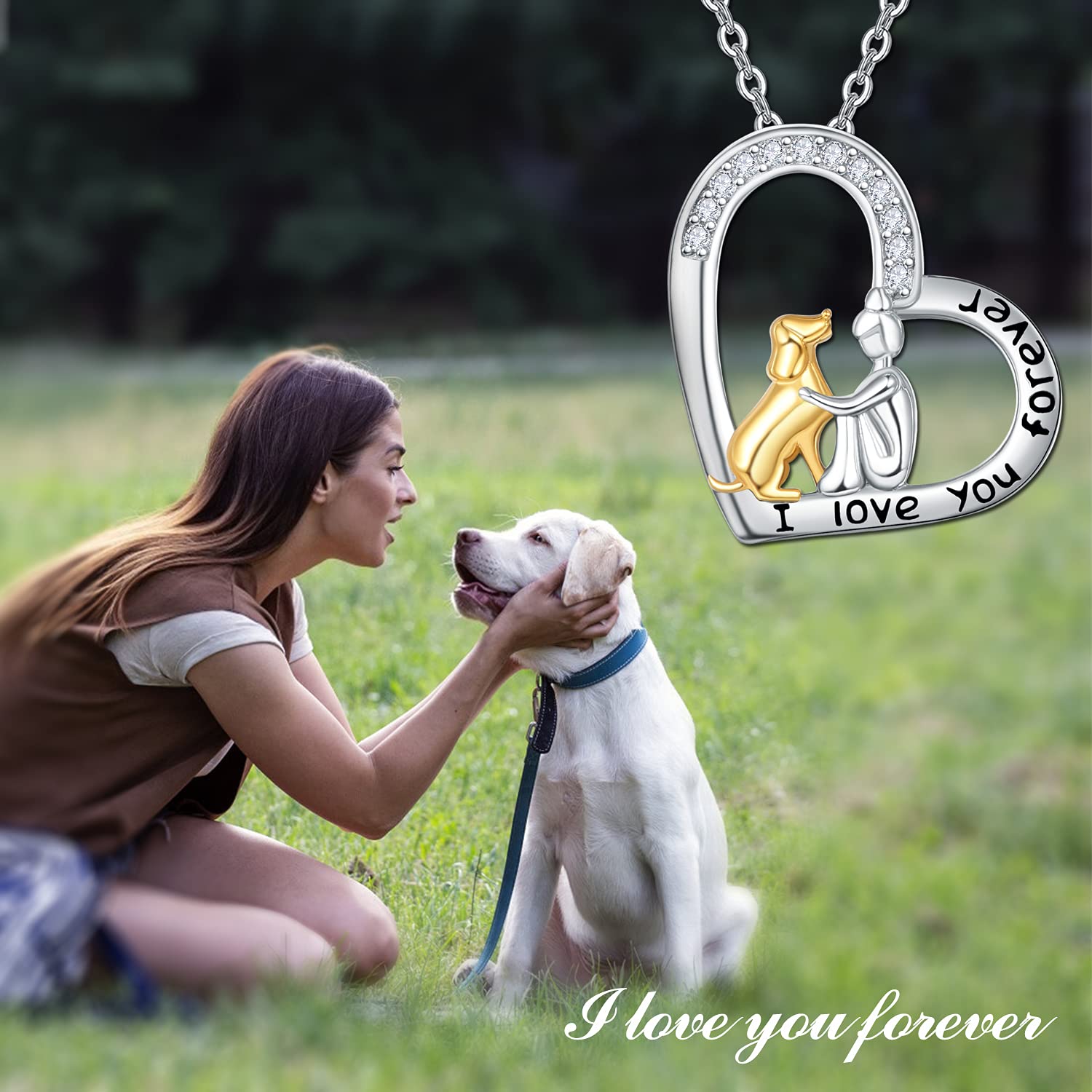 TANGPOET Sterling Silver Dog Heart Pendant Necklace for Women - Elegant Dog Lover Gift for Dog Moms - Perfect for Birthdays, Anniversaries & Everyday Wear