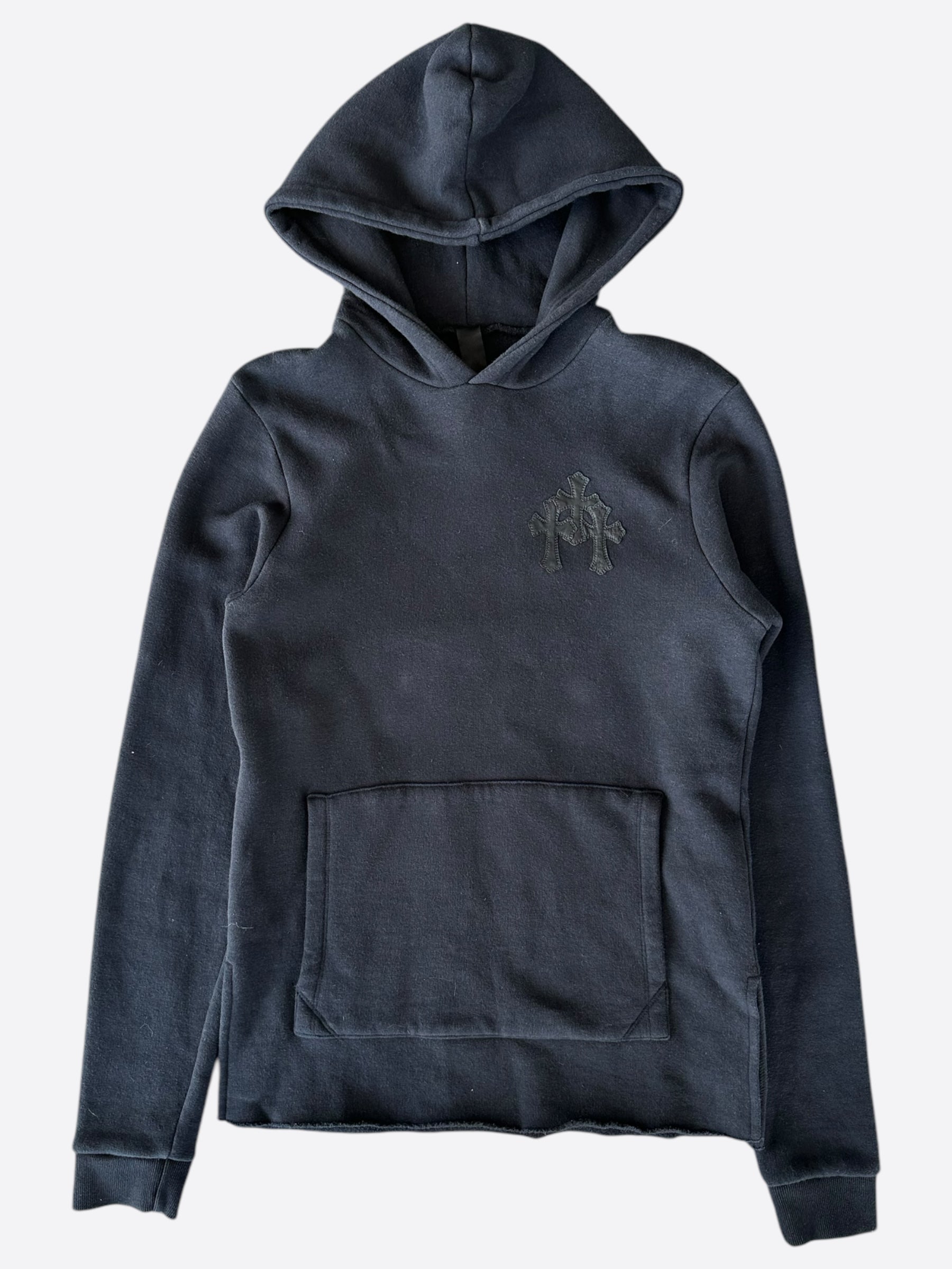 Chrome Hearts Black Leather Triple Cross Hoodie for Men & Women - Gothic Streetwear Fashion for Casual Outfits & Night Out