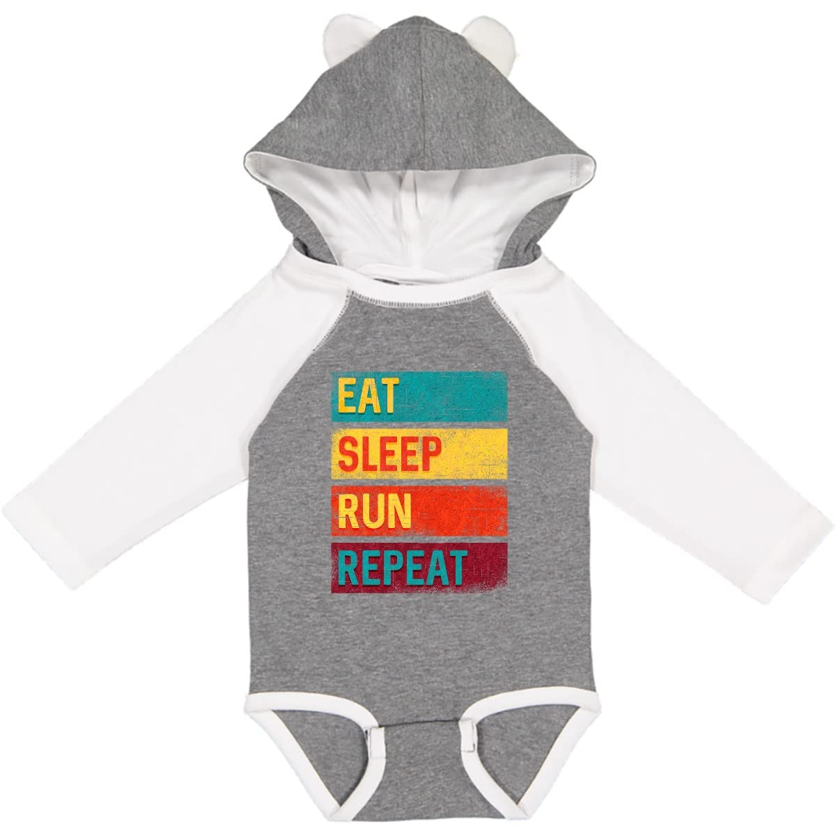 Inktastic Running Long Sleeve Shirt - Eat Sleep Run Repeat Fitness Tee for Women & Men - Perfect for Jogging, Gym Workouts & Marathon Training