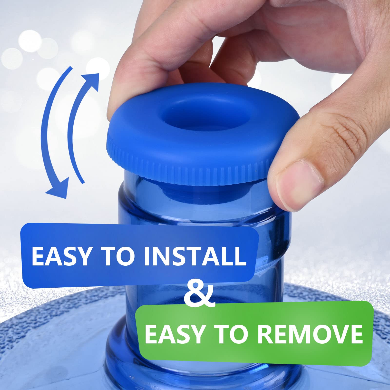 5 Gallon Water Jug Cap - 4 Pack Reusable Strong Seal No Spill Top Lid Cover (55mm) for Water Bottle Dispenser | Perfect for Outdoor Camping, Kitchen & Emergency Water Storage