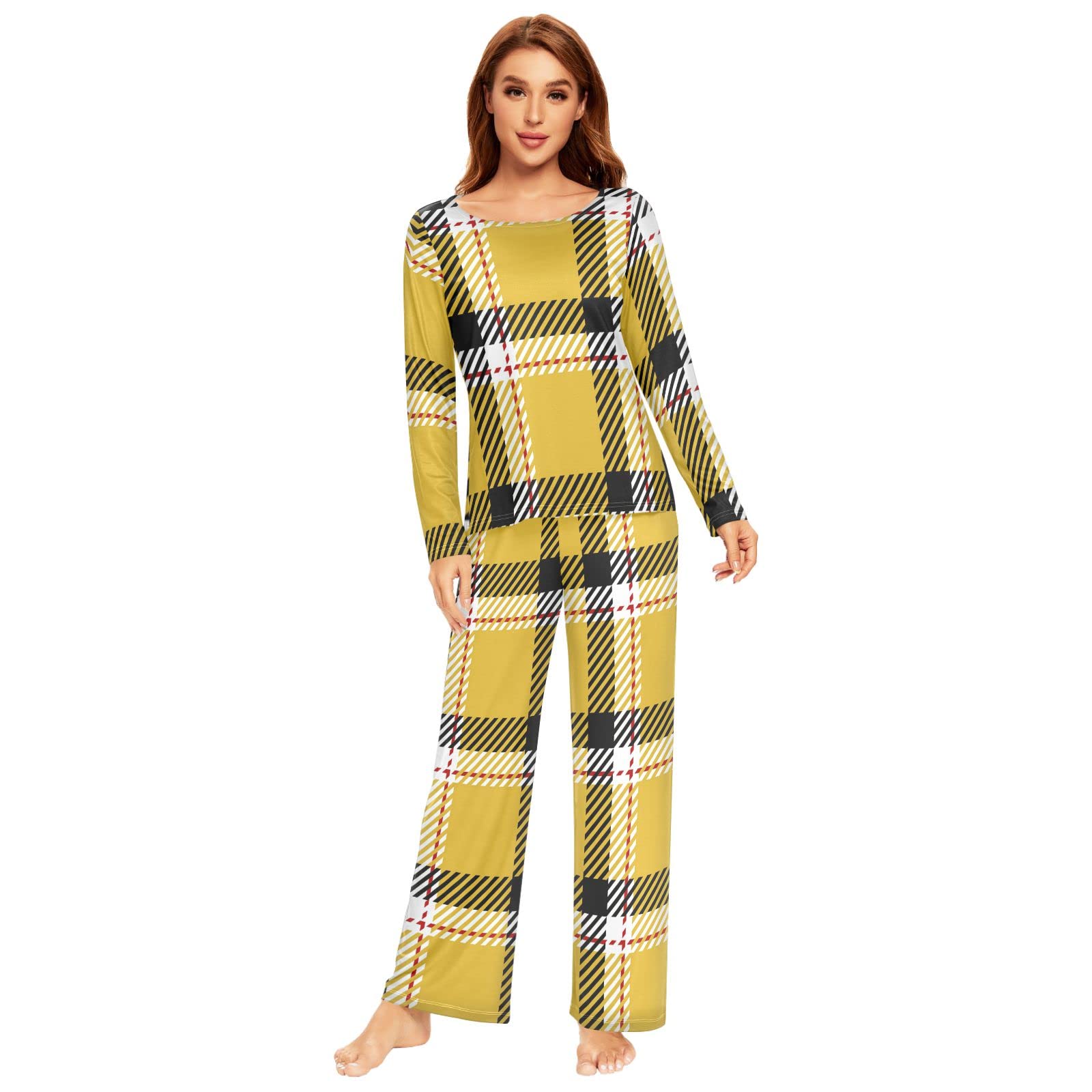 Women's 2-Piece Long Sleeve Pajama Set - Soft Sleepwear & Lounge PJS for Women (No Pockets) - Perfect for Cozy Nights, Relaxing at Home, and Gift Giving