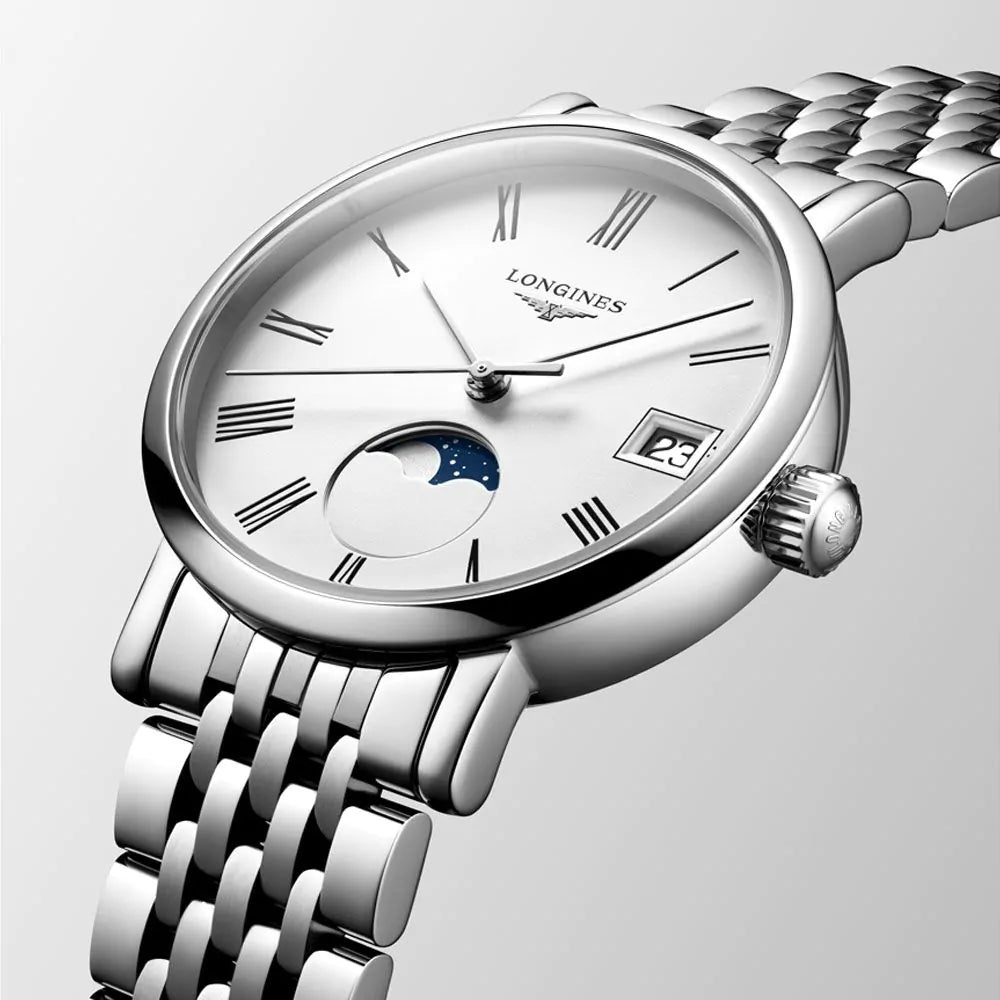 Longines Elegant Collection 30mm White Dial Quartz Ladies Watch - Perfect for Business, Formal Events & Everyday Wear