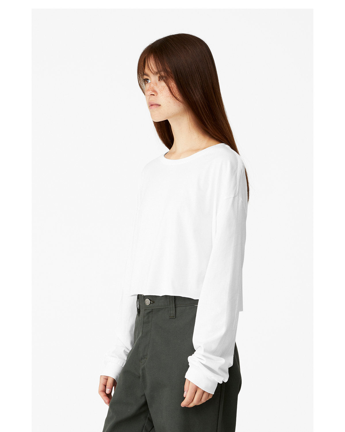 Bella + Canvas 6501B Women's Cropped Long Sleeve T-Shirt - Soft Cotton Tee for Casual Wear, Workout & Layering | Perfect for Yoga, Gym & Everyday Outfits