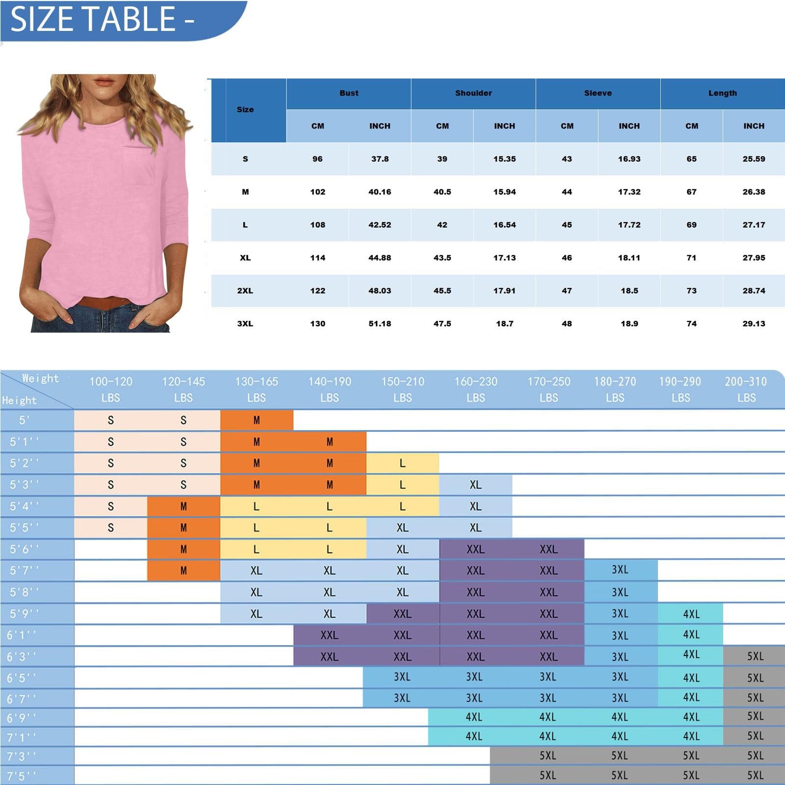 3/4 Sleeve Boho Floral Tops for Women - Summer Casual & Dressy Blouse for Outdoor & Office