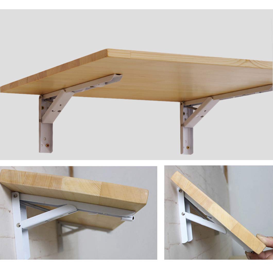 Space-Saving Wall-Mounted Folding Table - Solid Wood Floating Desk for Home Office, Kitchen & Dining | Multi-Functional Workstation for Small Spaces, Computer Work & Meal Prep