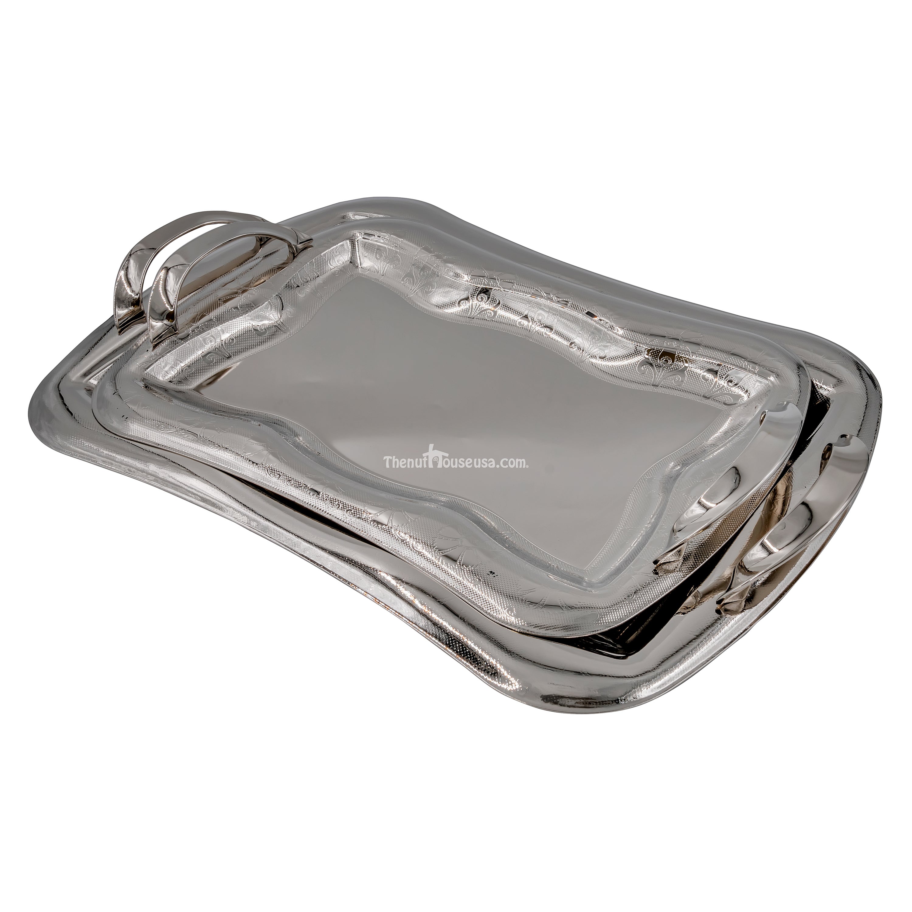 2-Piece Elegant Serving Tray Set (513092) - Perfect for Entertaining, Brunch, and Coffee Table Decor