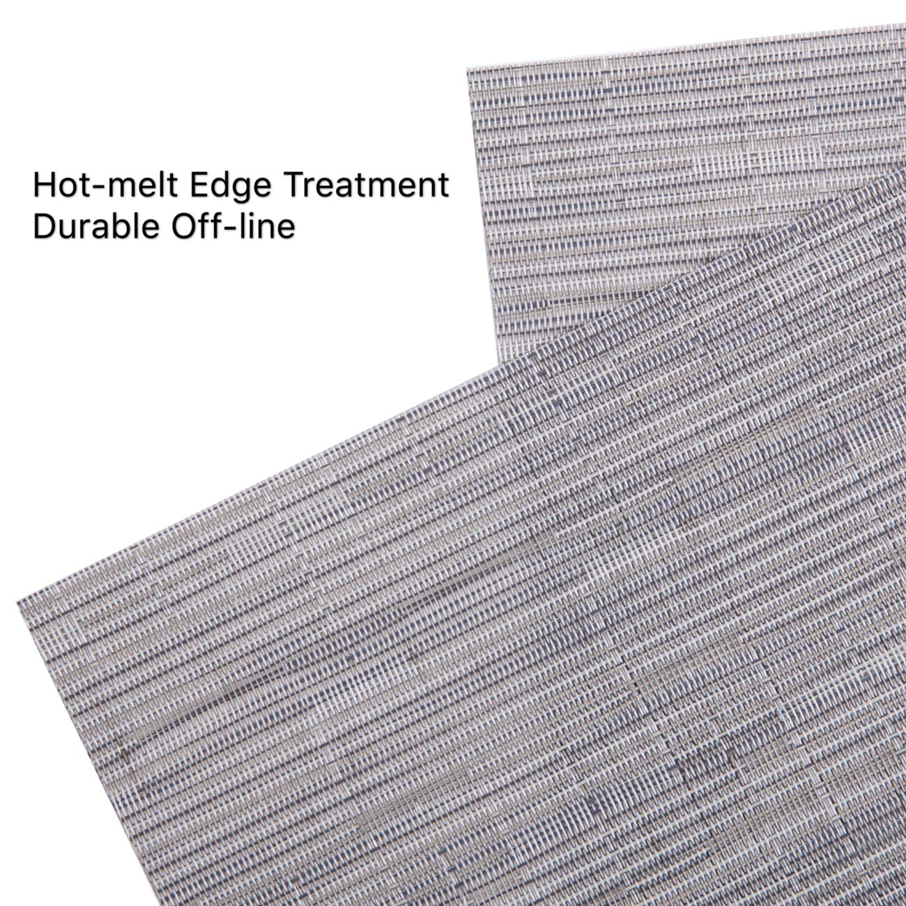 Premium Myir JUN 8-Pack Non-Slip Heatproof Woven Placemats - Washable PVC Table Mats for Dining Room, Kitchen & Office (Silver) | Elegant Table Setting & Home Decor Accessories
