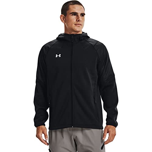 Under Armour Men's Water-Resistant Full Zip Hooded Swacket Jacket - Black, Size M - Perfect for Outdoor Workouts, Hiking & Casual Wear