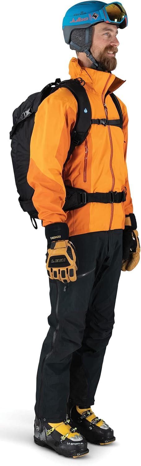 Osprey Kamber 30L Men's Backcountry Ski & Snowboard Backpack - Black | Waterproof Hiking Pack for Winter Sports | Perfect for Skiing, Snowboarding & Mountain Adventures
