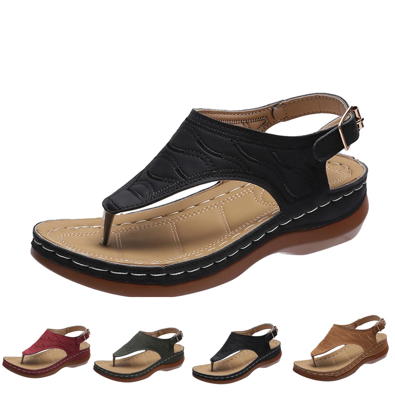 Dimleen Orthopedic Sandals for Women - Comfortable Orthotic Sandals with Arch Support - Summer Walking Sandals for Plantar Fasciitis Relief - Perfect for Beach, Travel and Everyday Wear