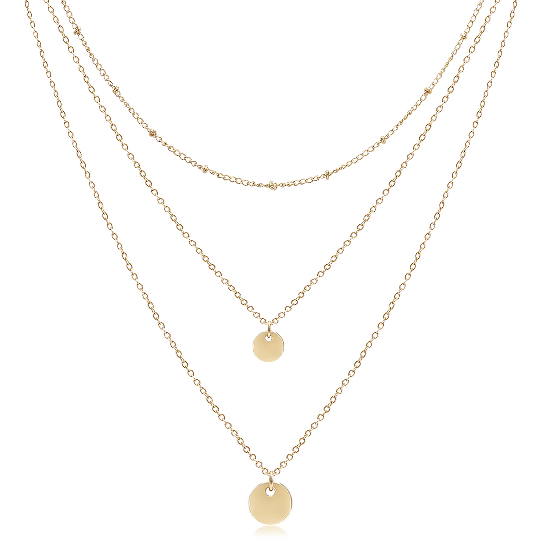 Dainty Layered Choker Necklace Set - Handmade Gold Plated Coin Tube & Star Pearl Pendant Adjustable Multilayer Chain for Women & Girls | Perfect for Date Night, Party & Everyday Wear