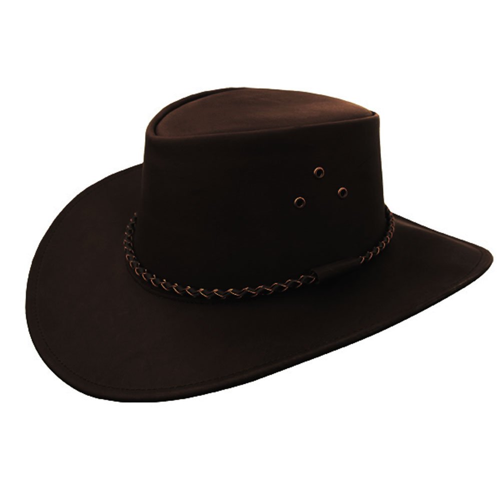 KAKADU Traders Genuine Leather Packer Hat for Men & Women - Western Cowboy Style Outdoor Sun Protection - Perfect for Rodeo, Hiking, and Country Music Festivals