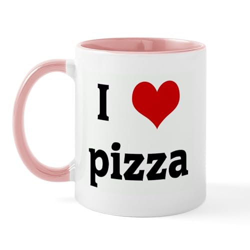 White/Pink Inside - I Love Pizza Mug