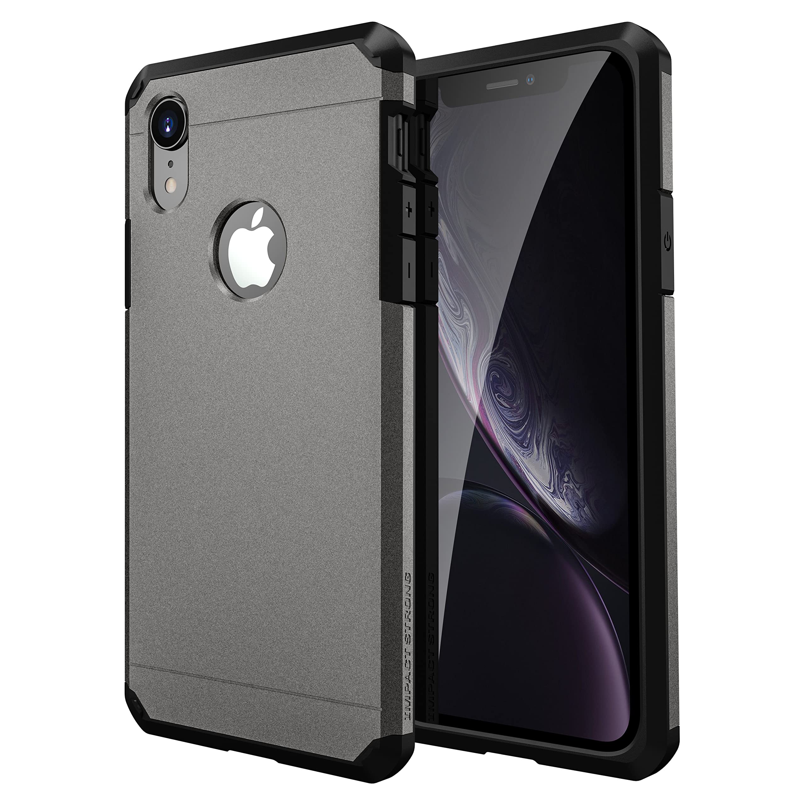 ImpactStrong Heavy Duty iPhone XR Case - Dual Layer Protection Cover for iPhone XR 2018 (6.1 Inch) | Shockproof & Drop Protection | Gun Metal | Perfect for Outdoor, Work & Active Lifestyle