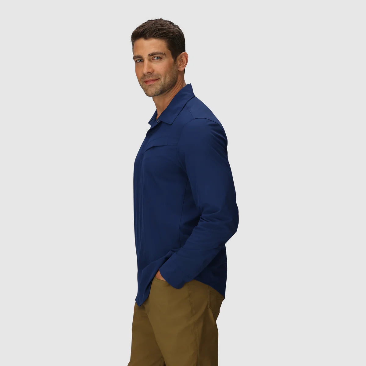 **Astroman Men's UPF 50+ Long Sleeve Sun Shirt - Lightweight & Breathable UV Protection for Hiking, Fishing & Outdoor Activities**