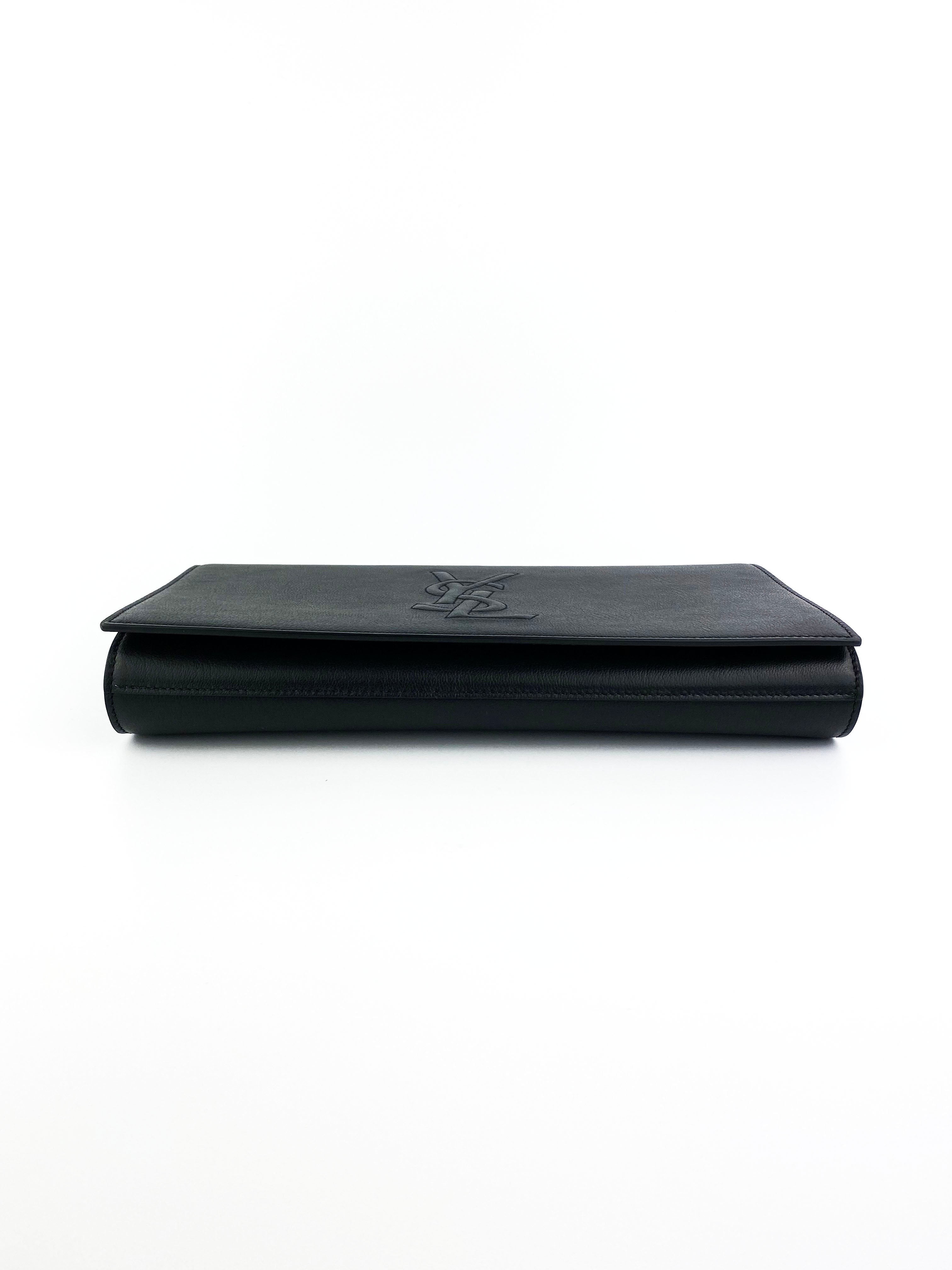 Saint Laurent Black Belle du Jour Clutch Bag - Luxury Designer Evening Clutch for Women | Perfect for Parties, Weddings & Special Occasions
