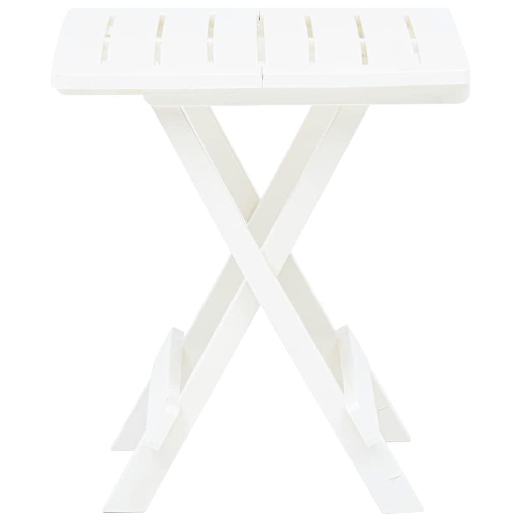 White Folding Garden Table 17.7x16.9x19.7 Inch - Square Bistro Side Table for Outdoor & Indoor Use - Durable Plastic Patio Furniture - Perfect for Balcony, Terrace, Cafe or Small Space Dining