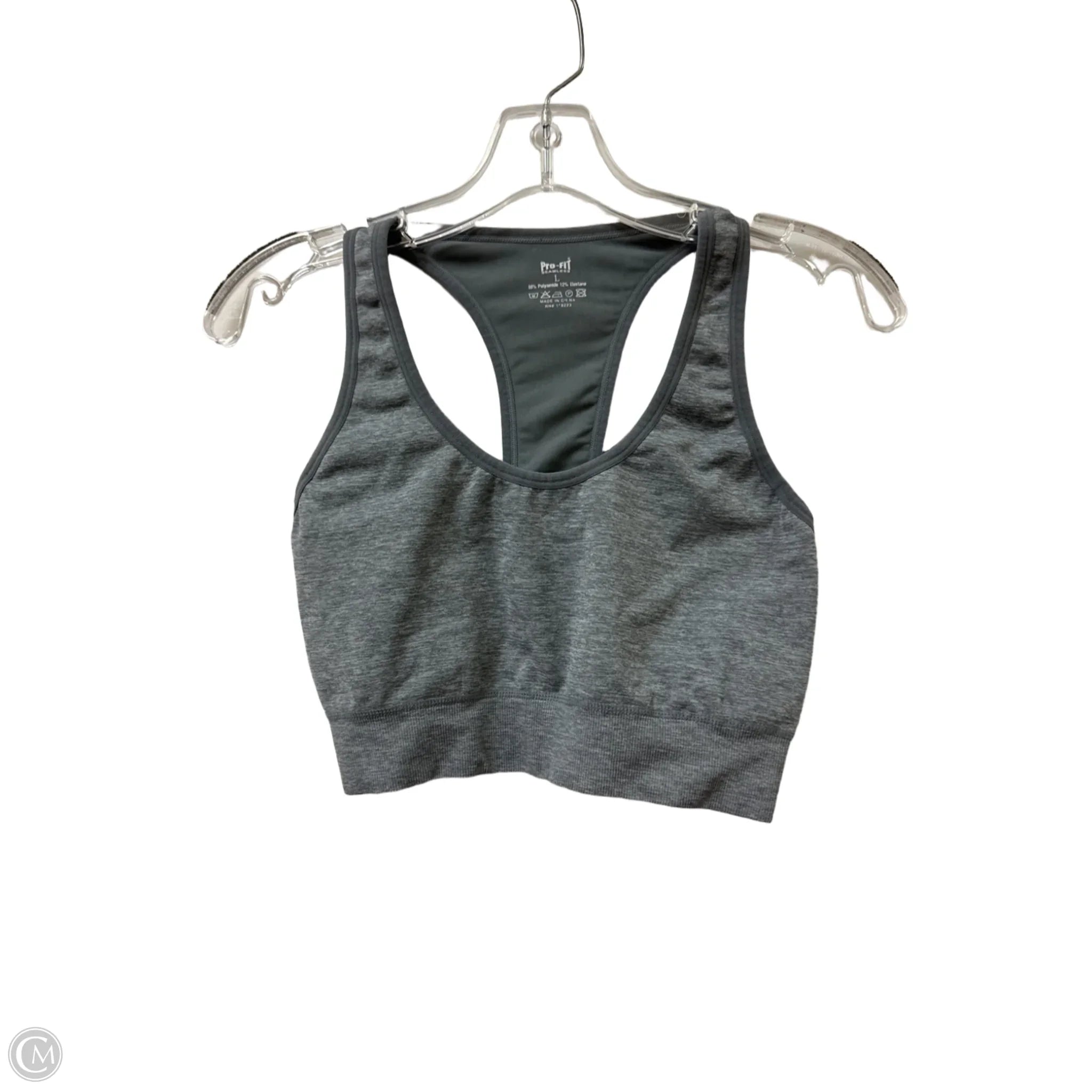 Clothes Mentor Grey Large Athletic Bra - High Support Workout Sports Bra for Running, Yoga & Gym