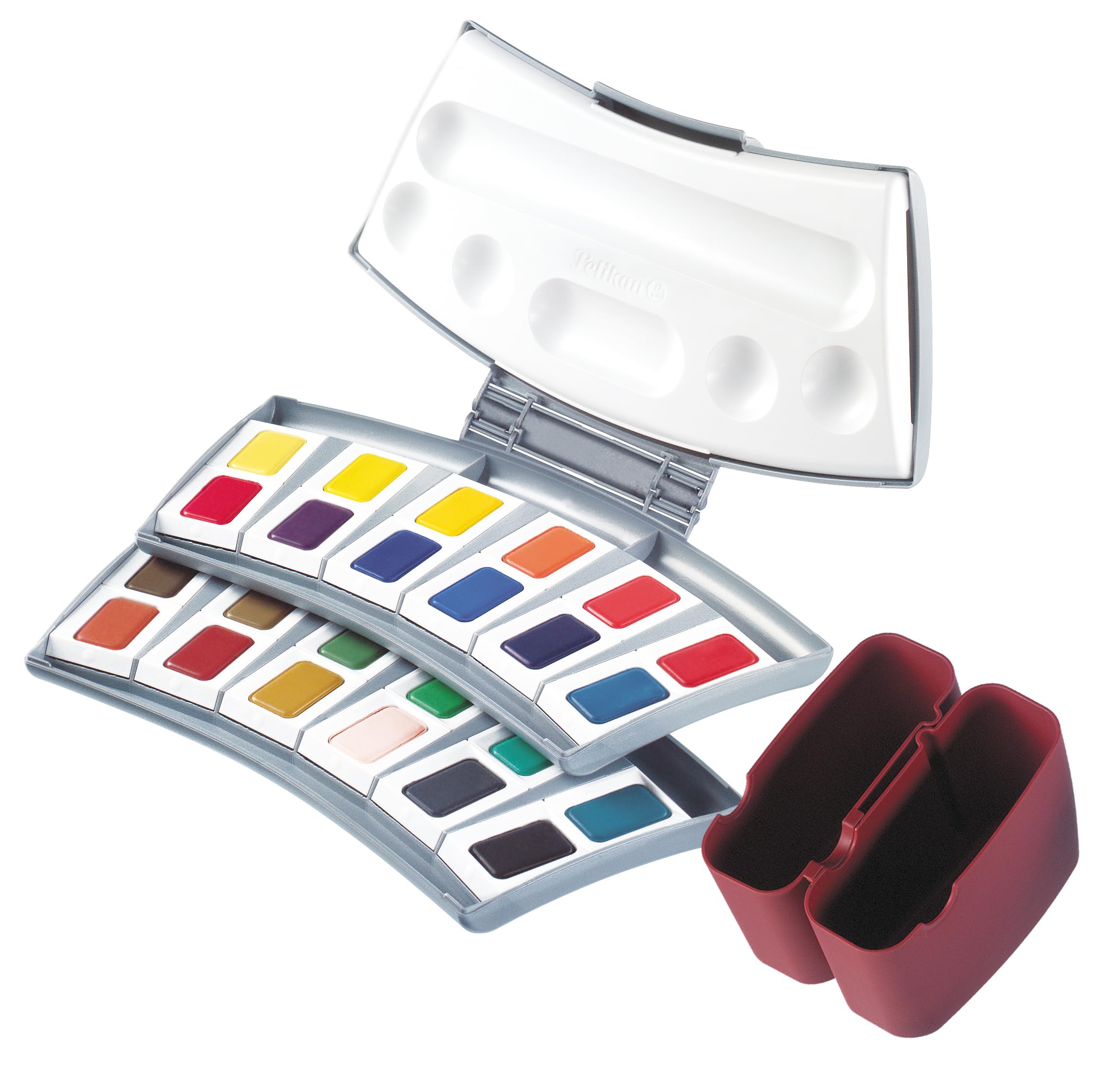 Pelikan Transparent Watercolor Paint Set - 24 Vibrant Colors (721894) | Professional Artist Grade Watercolors for Painting, Sketching & DIY Crafts