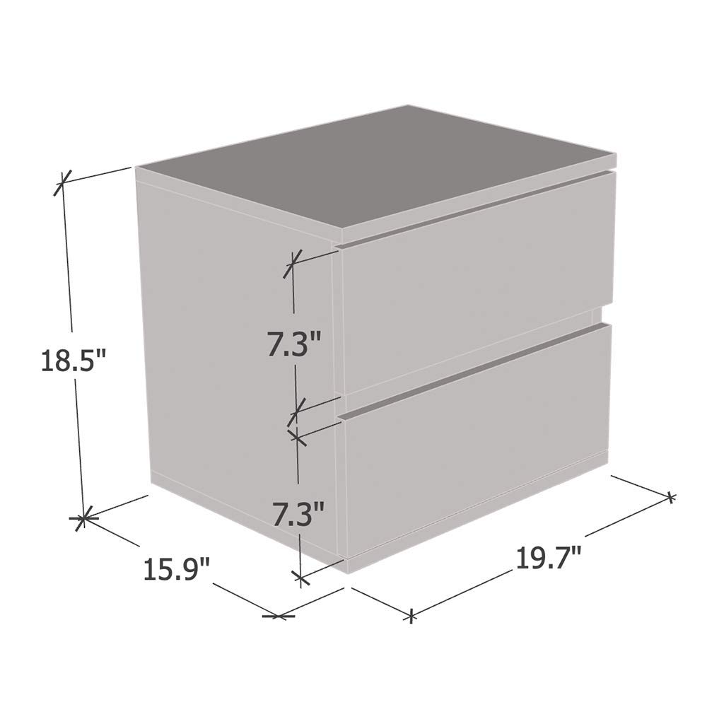 Modern Nightstand with LED Lights - 20