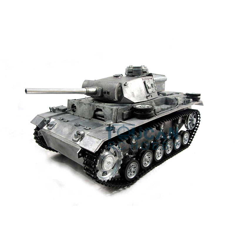 1/16 Mato 100% Metal German Panzer III BB Shooting RC Tank Kit with Idlers, Sprockets, Shooting Unit, Barrel & Tracks - Realistic WWII Battle Reenactment & Hobby Collectible