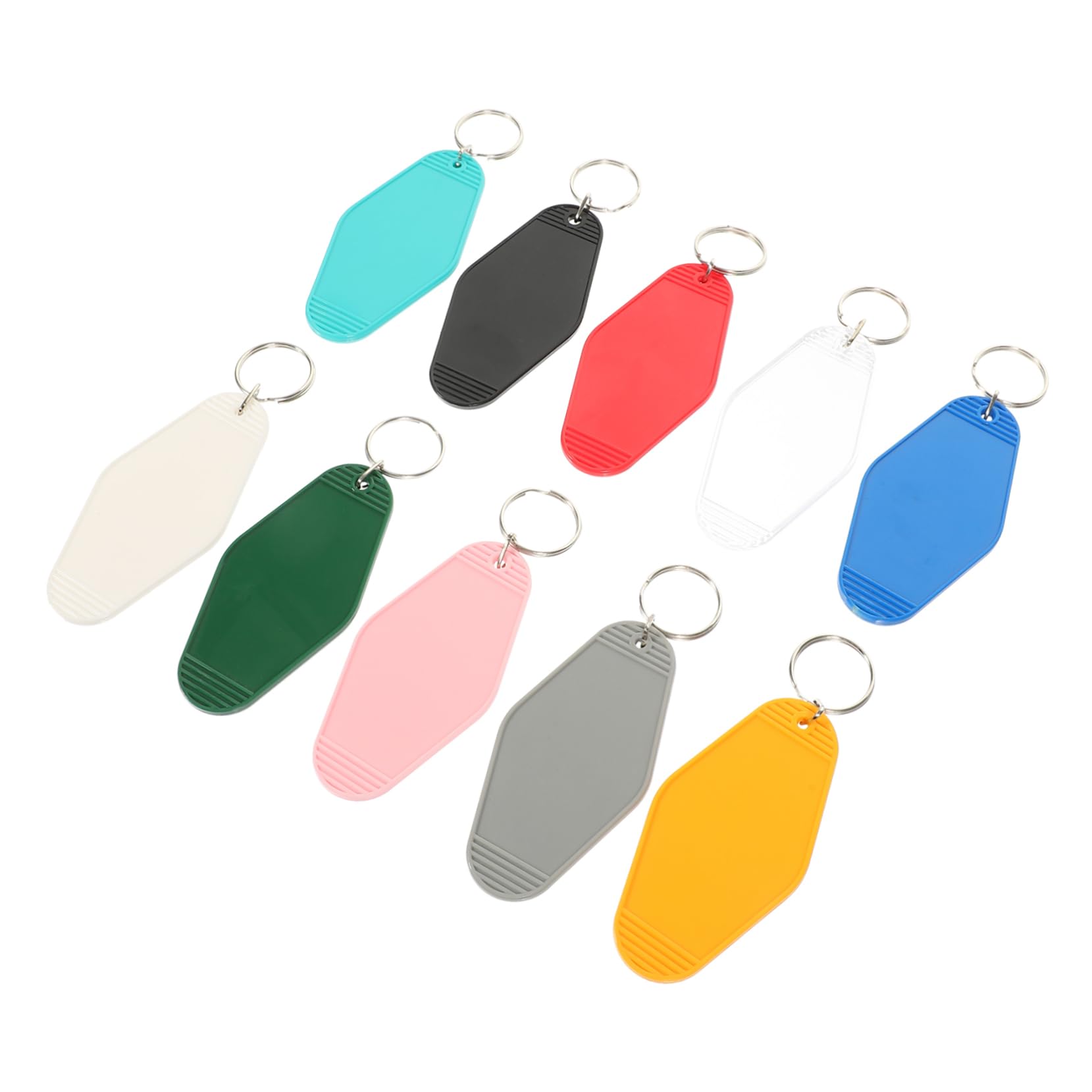 10 Pack Durable Plastic Keychain Tags - Waterproof Luggage Tags & Backpack Labels for Travel, Hotels & Events - Easy ID for Suitcases, Bags & Keys (CAXUSD)