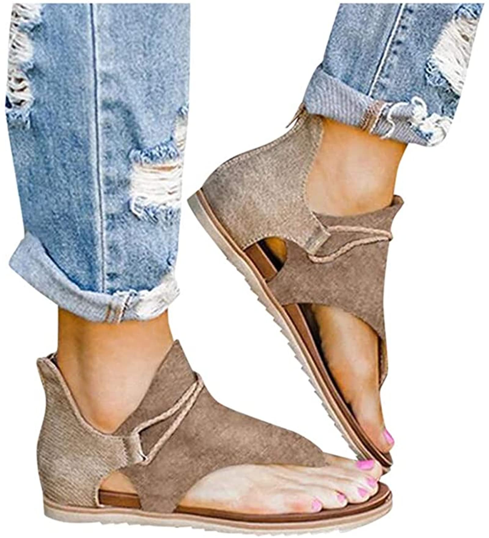 Women's Flat Sandals - Clip Toe Dressy Beach Sandals | Cute Summer Flip Flops for Casual Wear, Beach Outings & Vacation | Comfortable Thong Slippers for Women