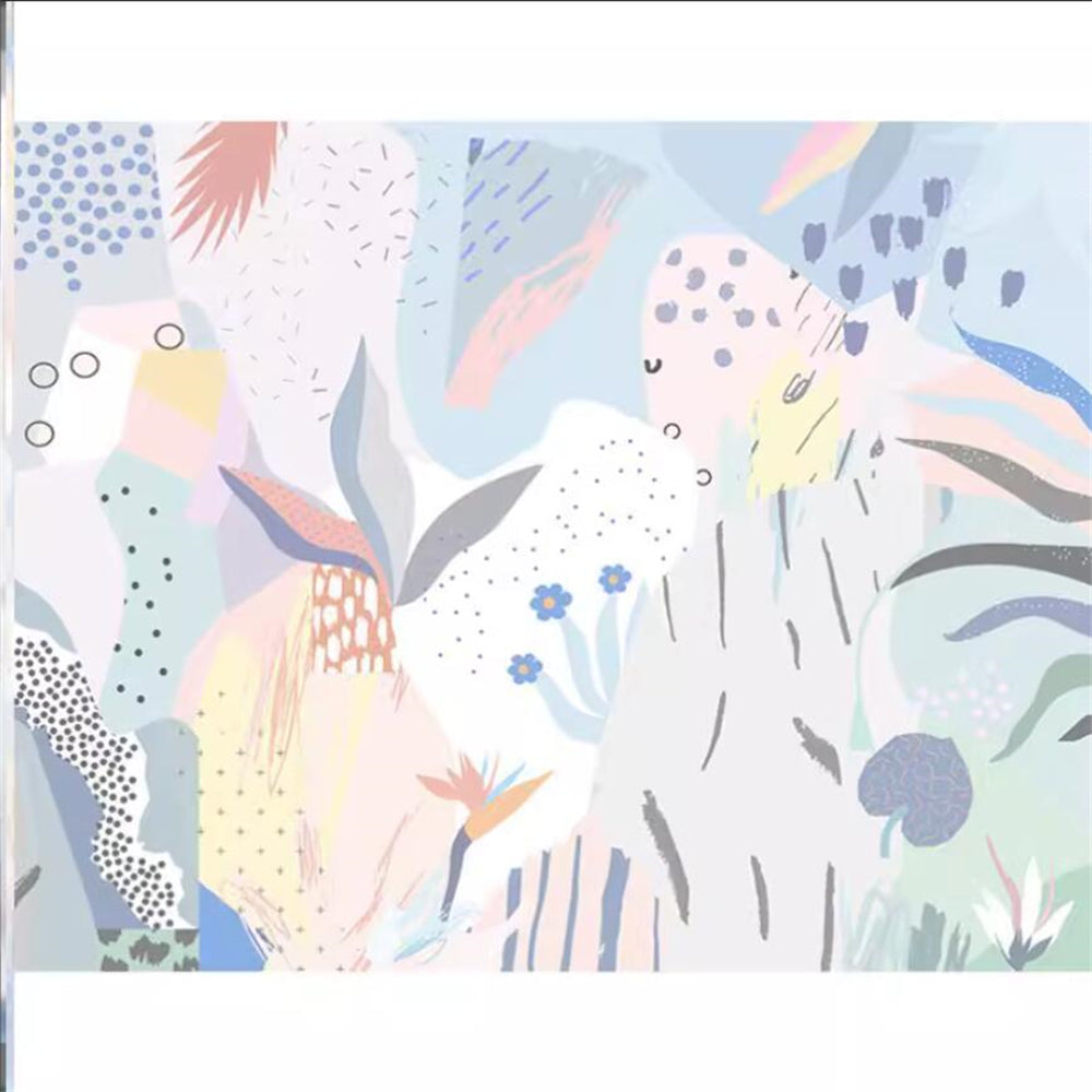 Whimsical Pastel Flowers Nursery Wallpaper - Soft Pink & Blue Floral Peel and Stick Wallpaper for Baby Girls Room, Kids Bedroom Decor, Easy to Install Removable Wallpaper - Perfect for Nursery, Playroom & Toddler Bedroom