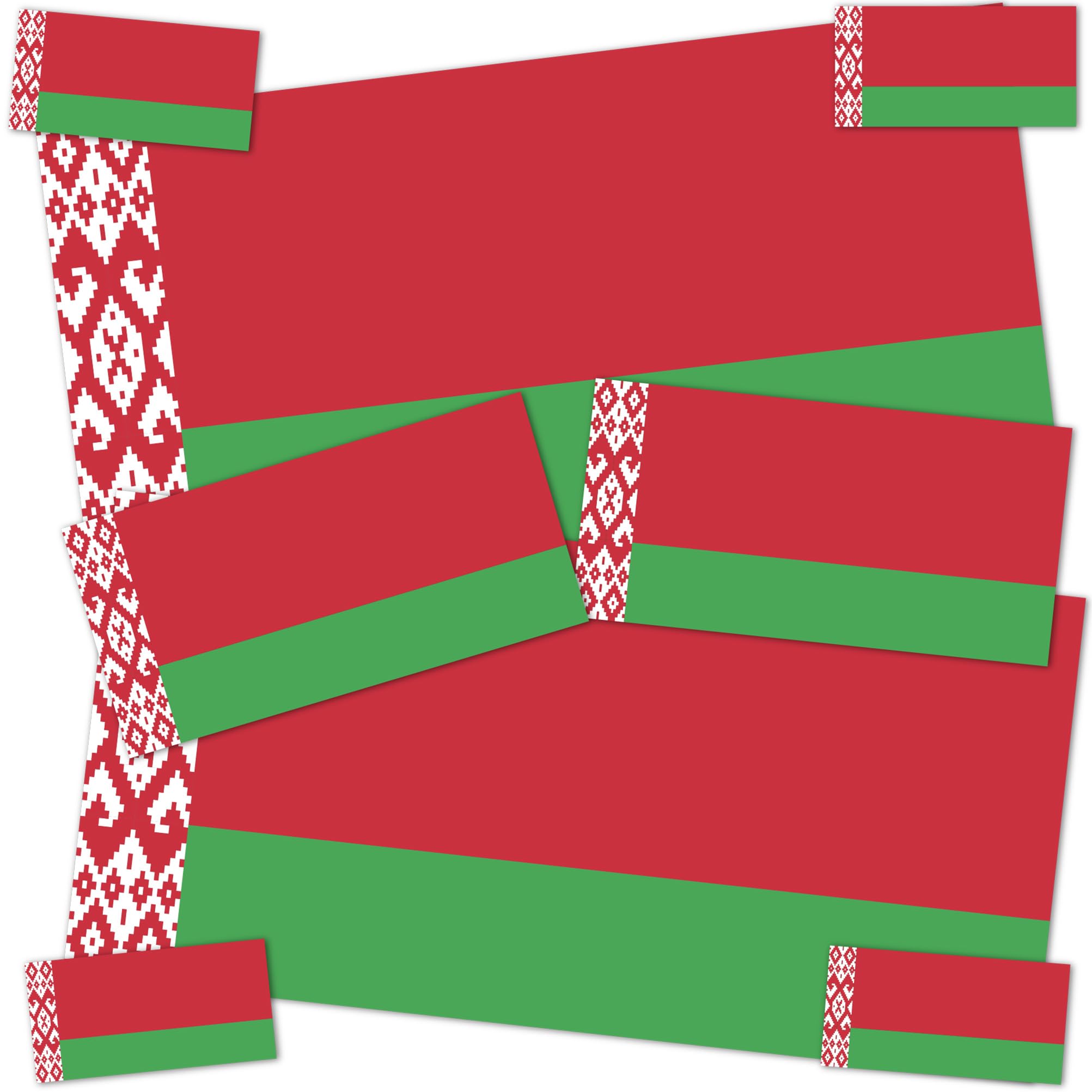 Belarus Country Flag Sticker Pack - 8 Desert Cactus Design Vinyl Decals for Scrapbooking, Cars, Laptops & Windows | Variety Sizes | Kids Crafts & Bumper Decor