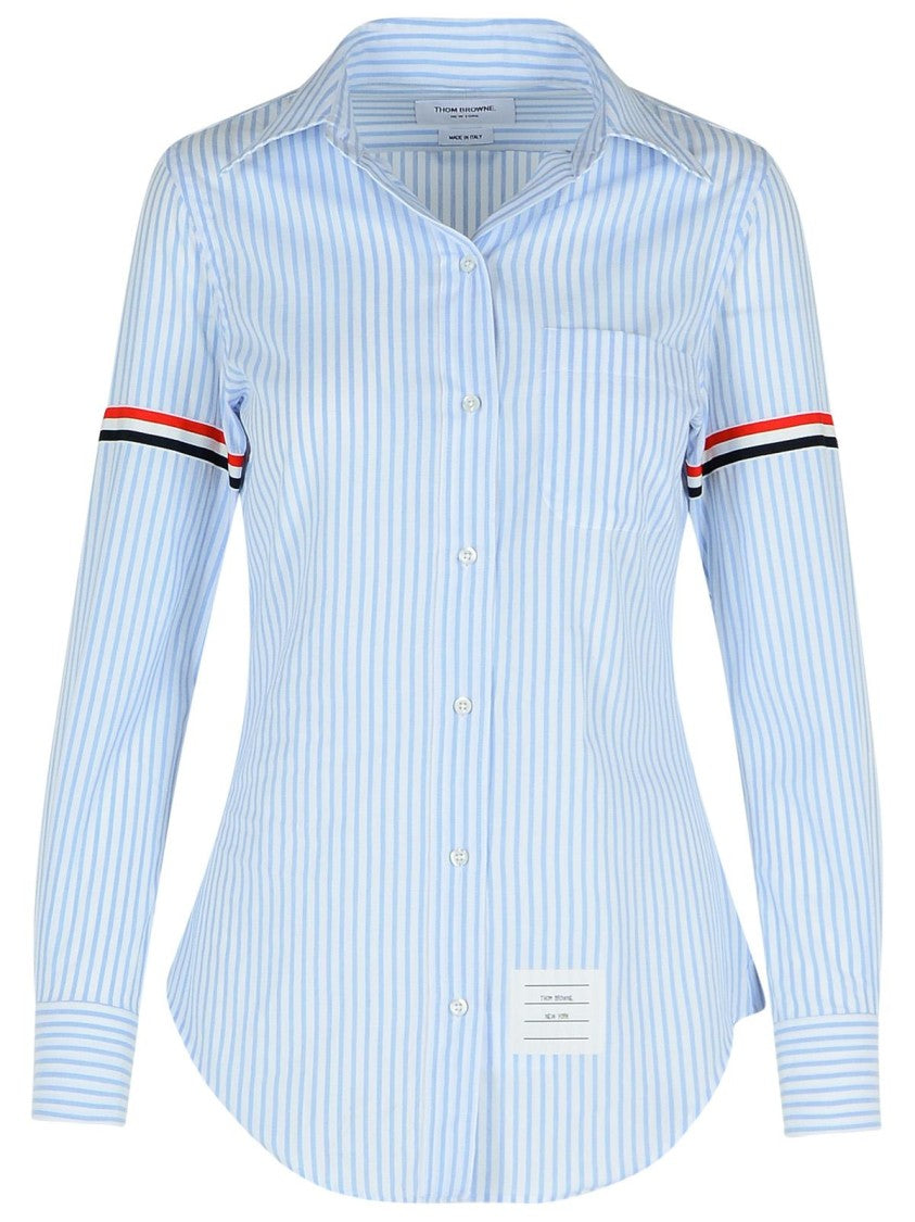 Light Blue Cotton Shirt with Armband - Comfortable Casual Wear for Men & Women | Perfect for Office, Outdoor Activities and Daily Fashion
