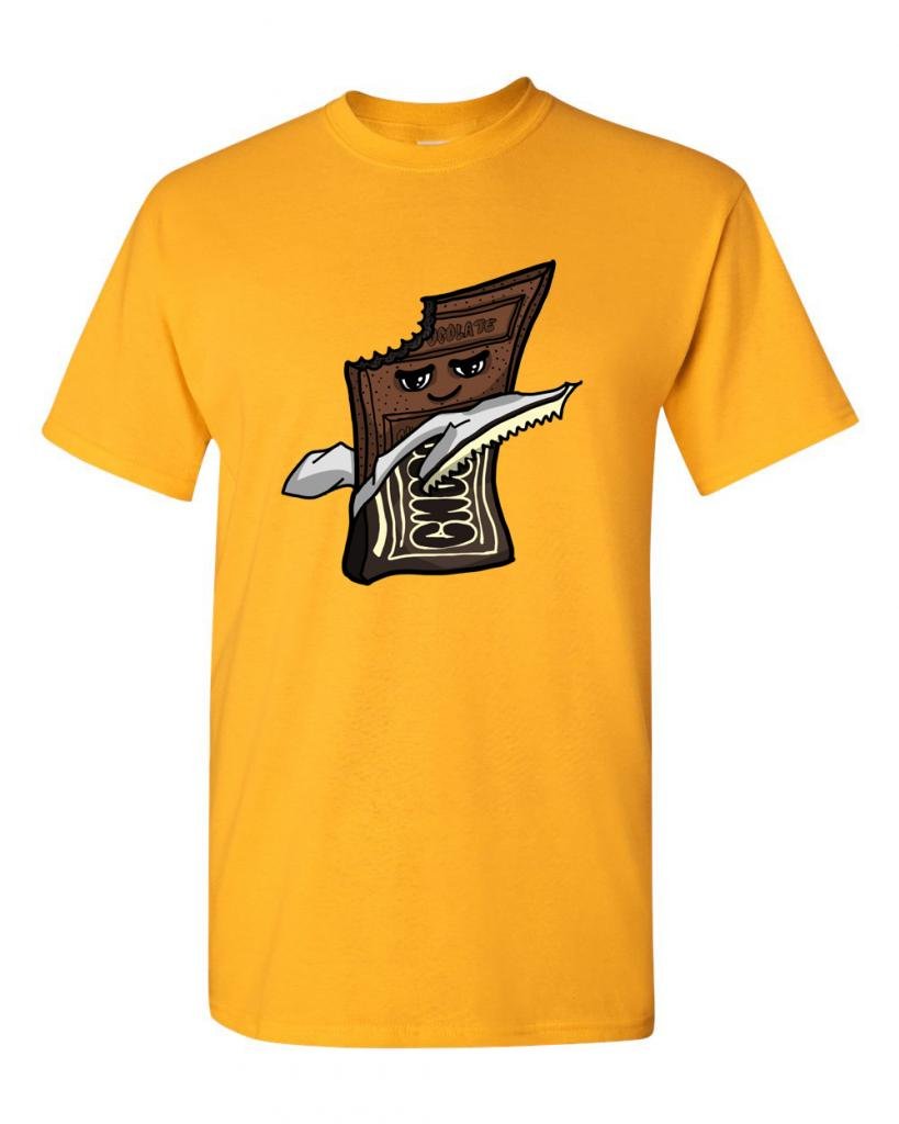 Funny Too Cute to Eat Candy Bar Adult DT T-Shirts - Trendy Graphic Tee for Men & Women - Perfect for Parties, Gifts, and Casual Wear