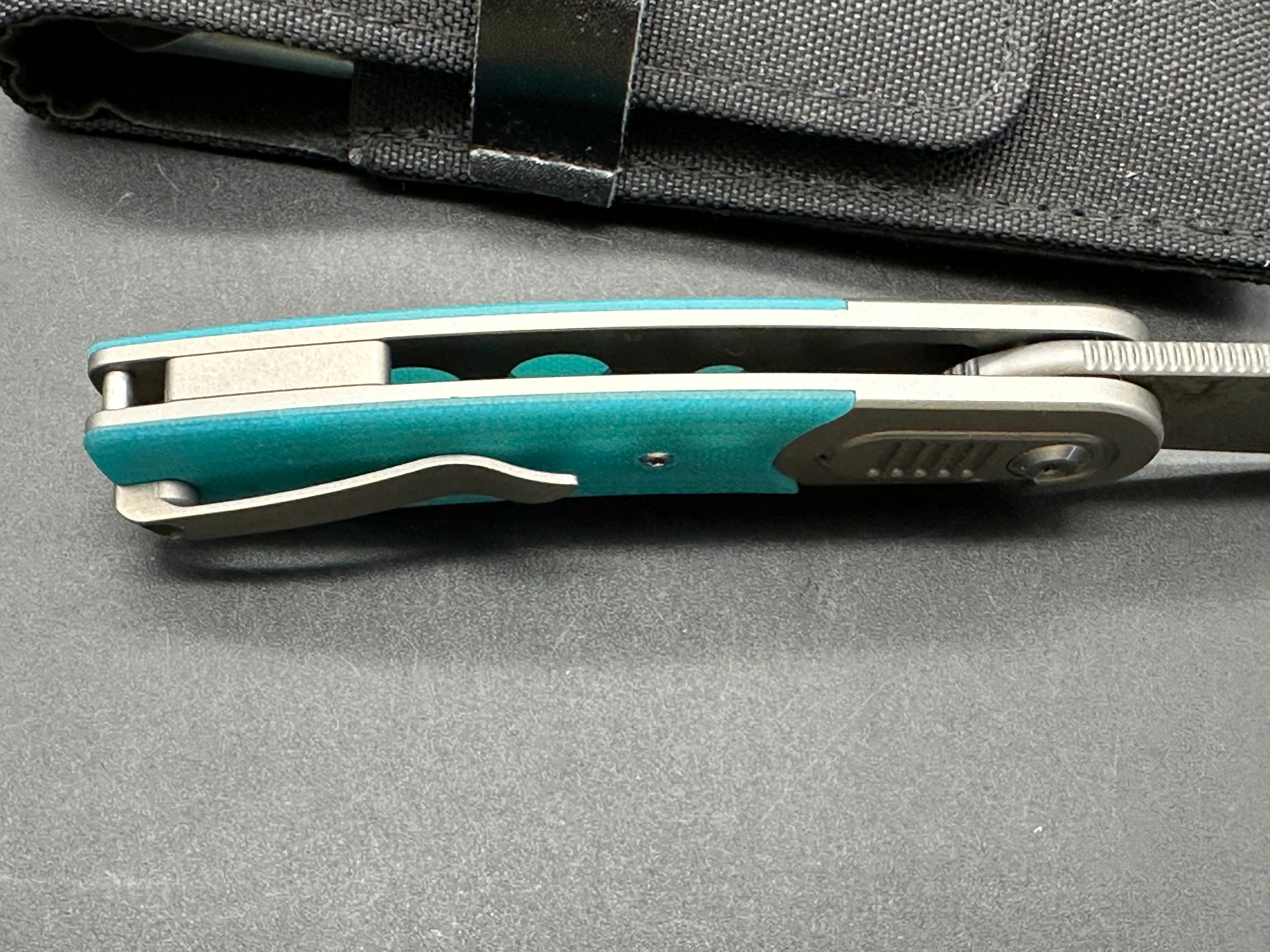 Kansept Reverie Damascus Folding Knife with G10 Handle in Tiffany Blue - Perfect for EDC, Outdoor Adventures & Collectors