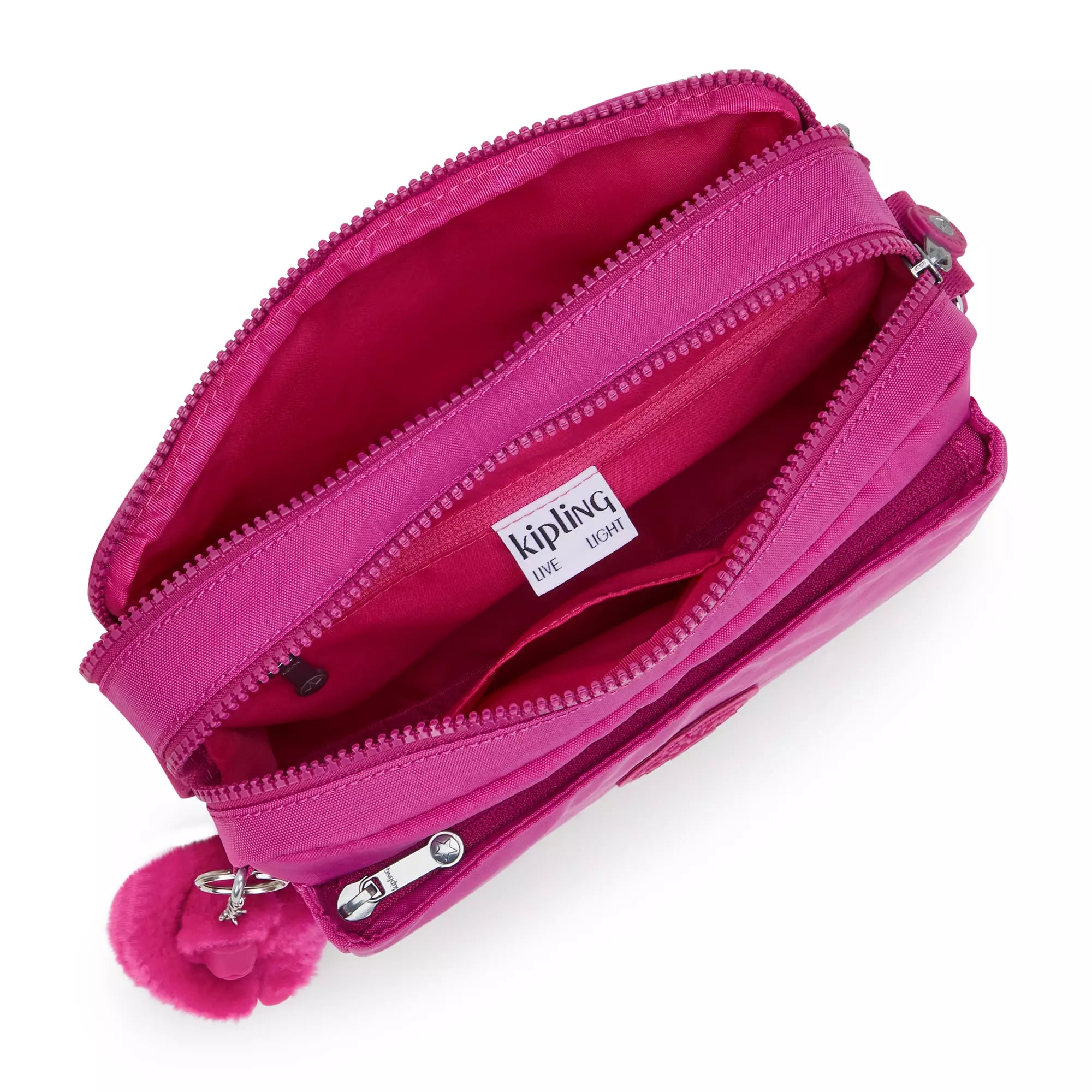 Kipling Abanu Medium Crossbody Bag - Glowing Fuchsia, Lightweight & Durable Women's Shoulder Bag for Travel, Work & Everyday Use