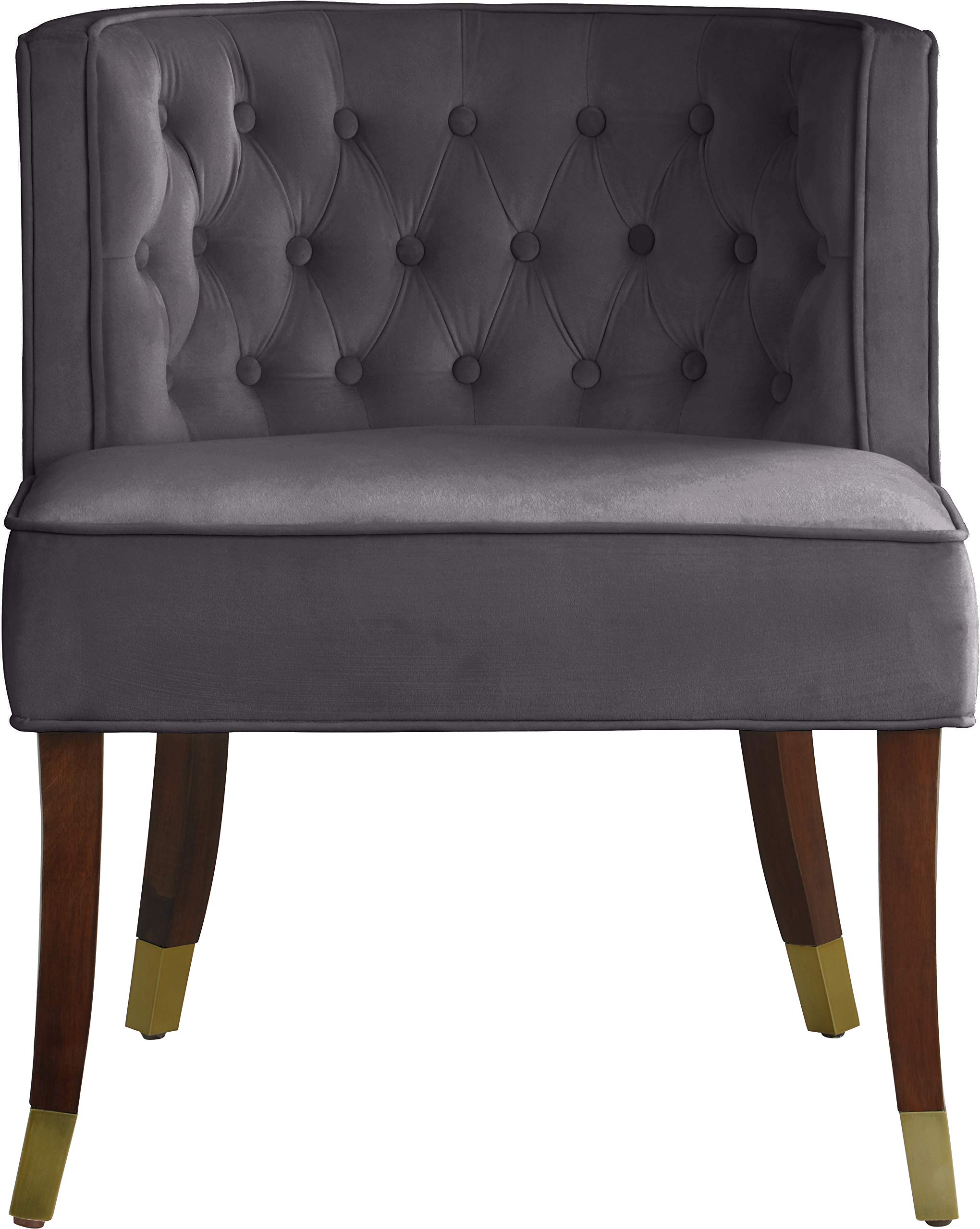 Modern Velvet Upholstered Dining Chairs Set of 2 - Tufted Back & Metal Legs Contemporary Design for Dining Room, Kitchen, or Home Office - 24