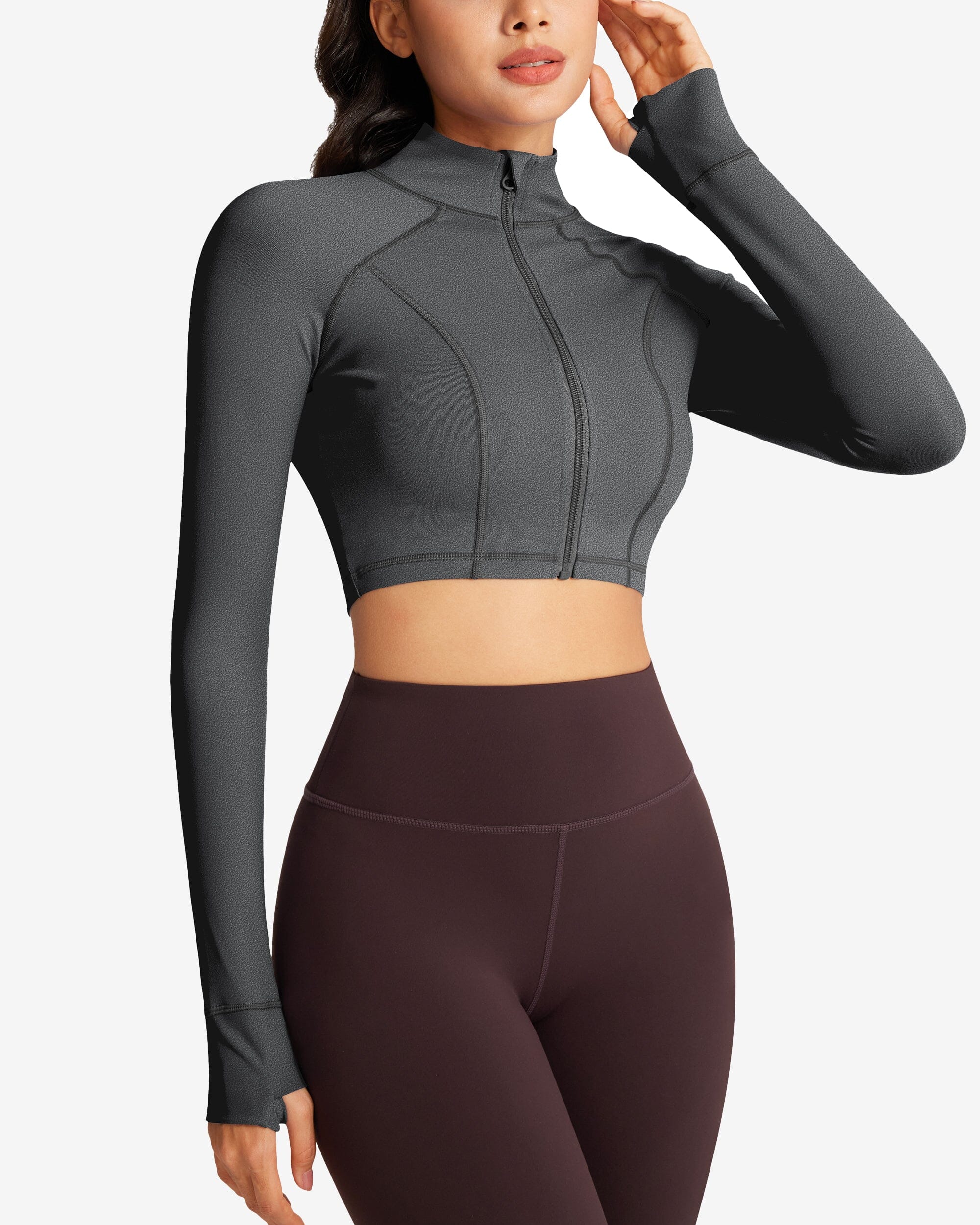 Women's Cropped Running Jacket - Lightweight Waterproof Windbreaker for Outdoor Jogging & Workouts | Perfect for Spring & Fall Running