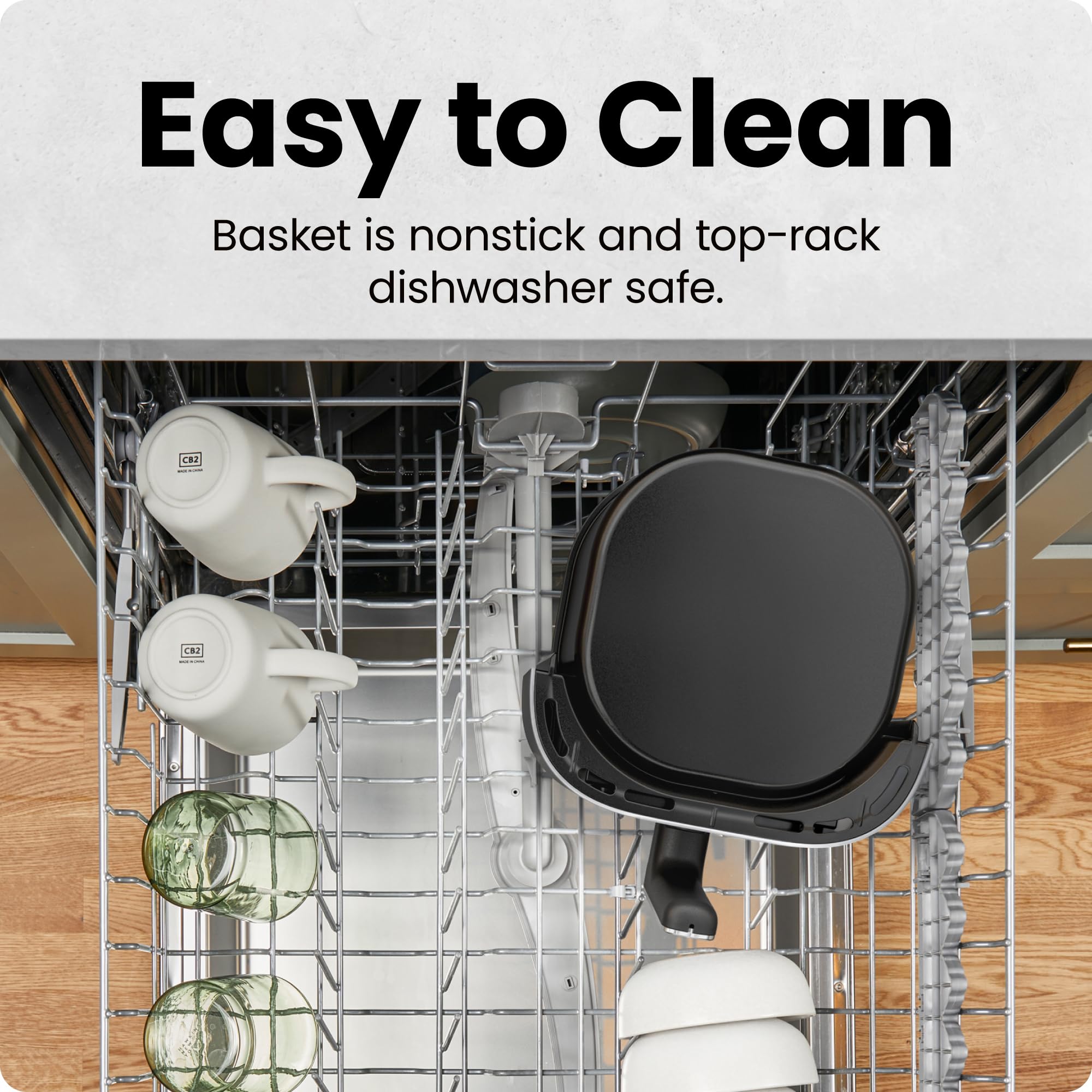 Chefman 6 QT Compact Air Fryer with Hi-Fry Technology - Extra Crispy Results, Easy-View Window, 4 Preset Touch Controls, Nonstick Dishwasher Safe Basket - Perfect for Quick Meals, Healthy Cooking & Family Dinners - Black
