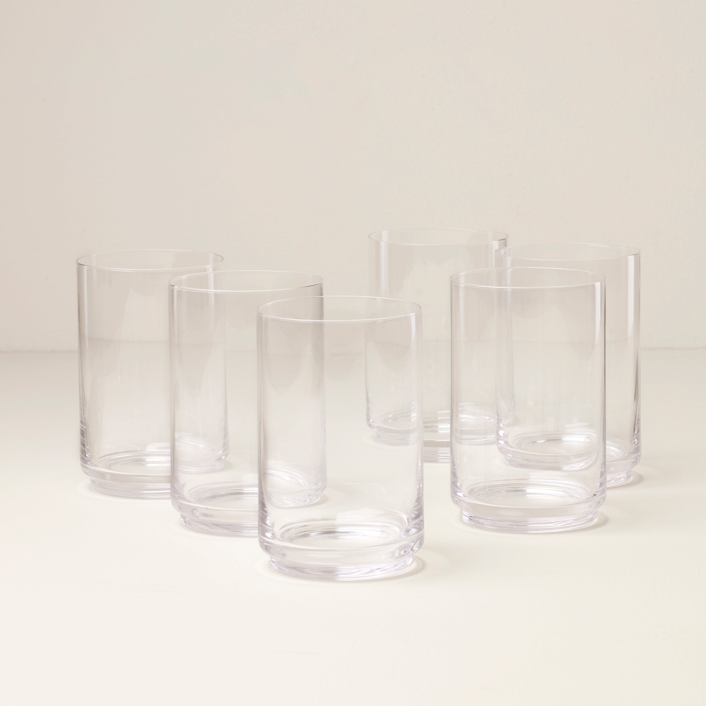 Premium Tuscany Stackable Glass Coolers Set of 6 - Shatterproof Wine & Beverage Chillers for Parties, Picnics & Outdoor Entertaining