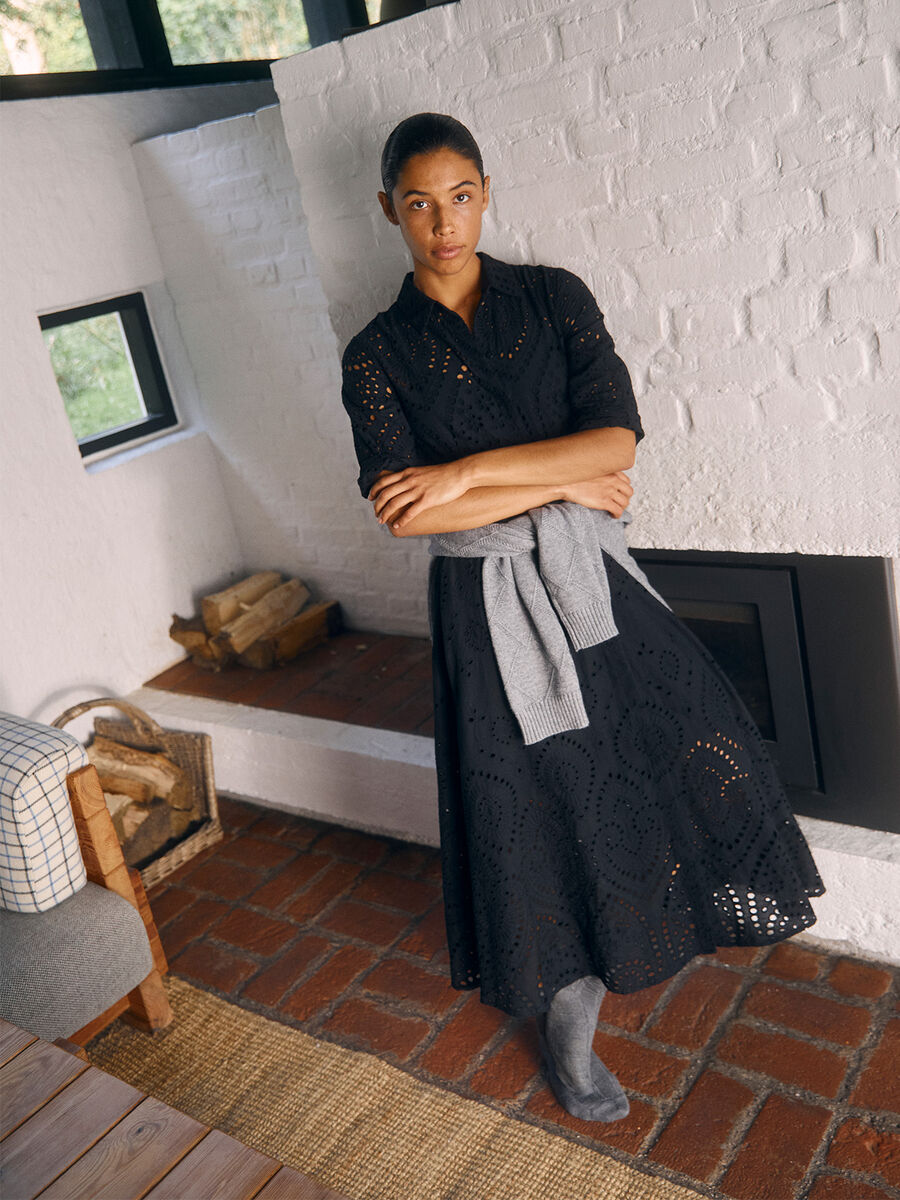 ALLI Button Down Dress for Women - Elegant Black Casual & Office Wear - Perfect for Work, Dates & Special Occasions