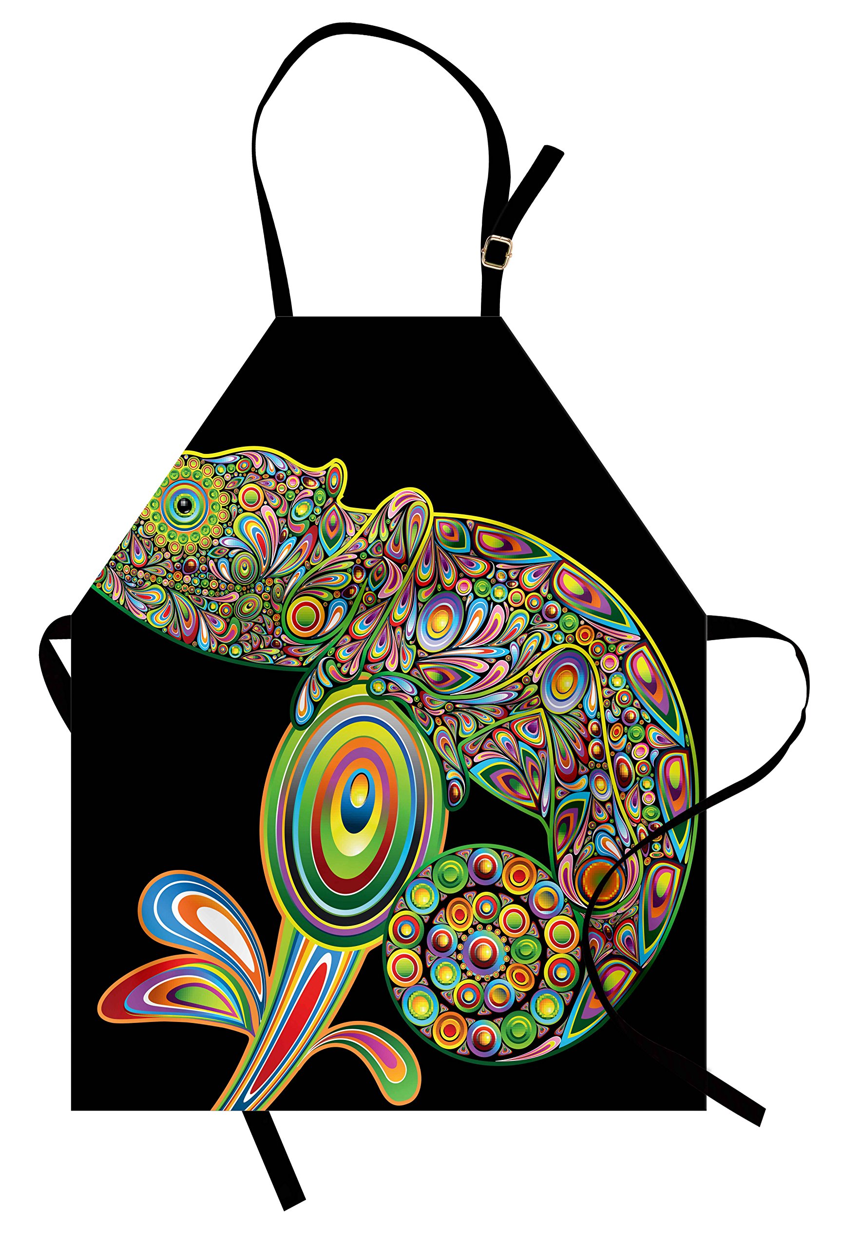 Ambesonne Stylish Printed Apron for Cooking, Baking & Grilling - Perfect for Indoor & Outdoor Kitchen Use, BBQ Parties, and Holiday Gifts