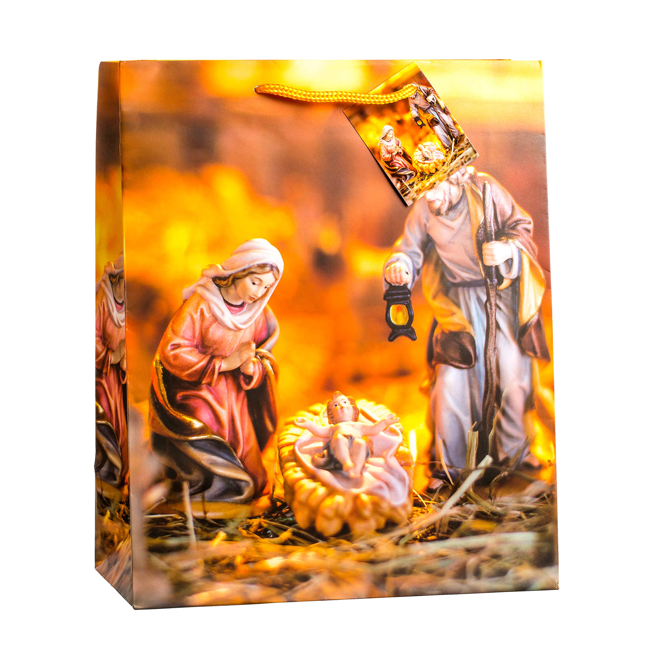 TSI 86318 Christmas Nativity Gift Bags - Pack of 12 Large Holiday Favor Bags 32 x 26 x 13.5 cm for Christmas Party Favors, Church Events & Holiday Gift Wrapping