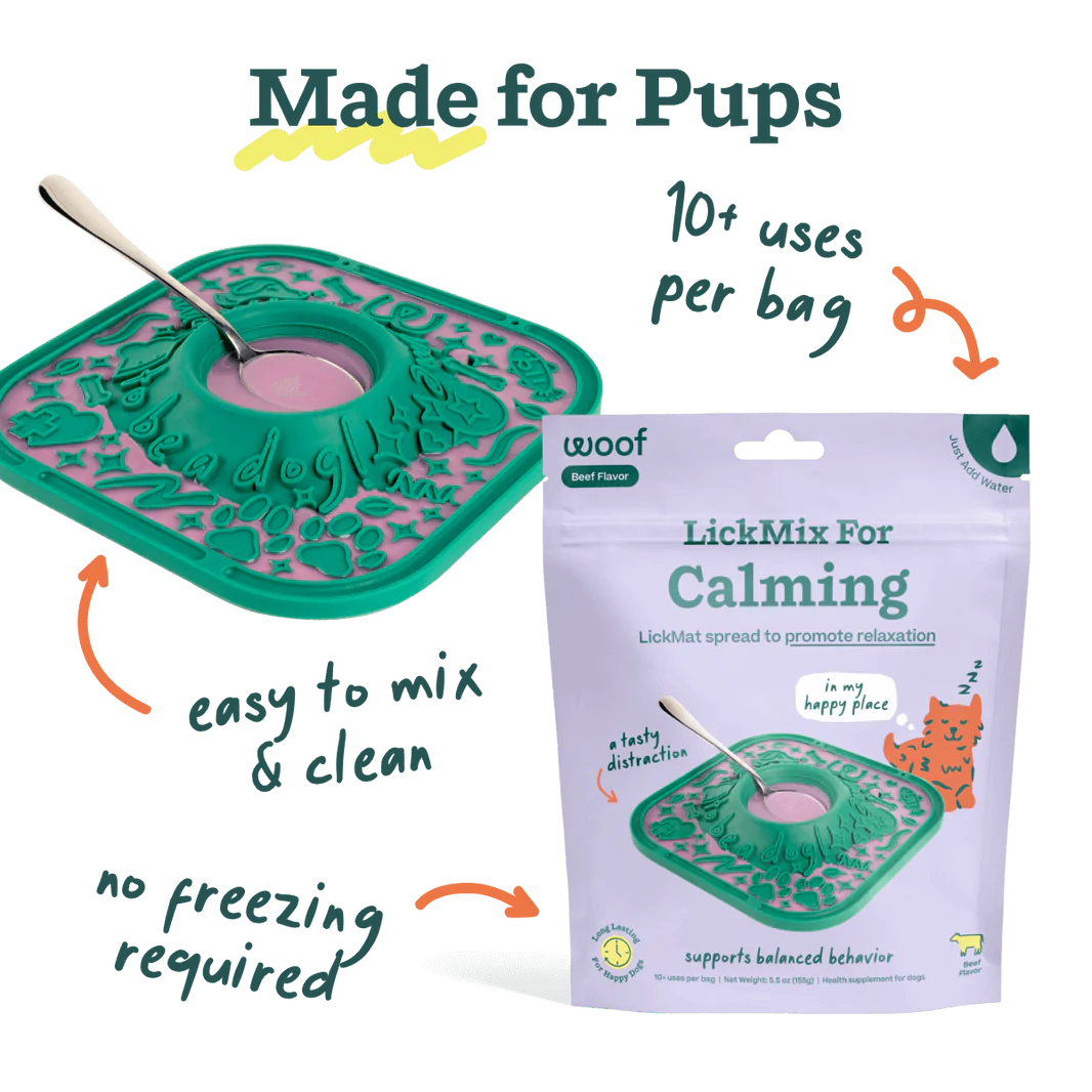 LickMix Calming Gel for Dogs - Functional Relaxation Mix with Jelly Texture | Helps Reduce Anxiety & Stress | Perfect for Travel, Vet Visits & Thunderstorms | Woof